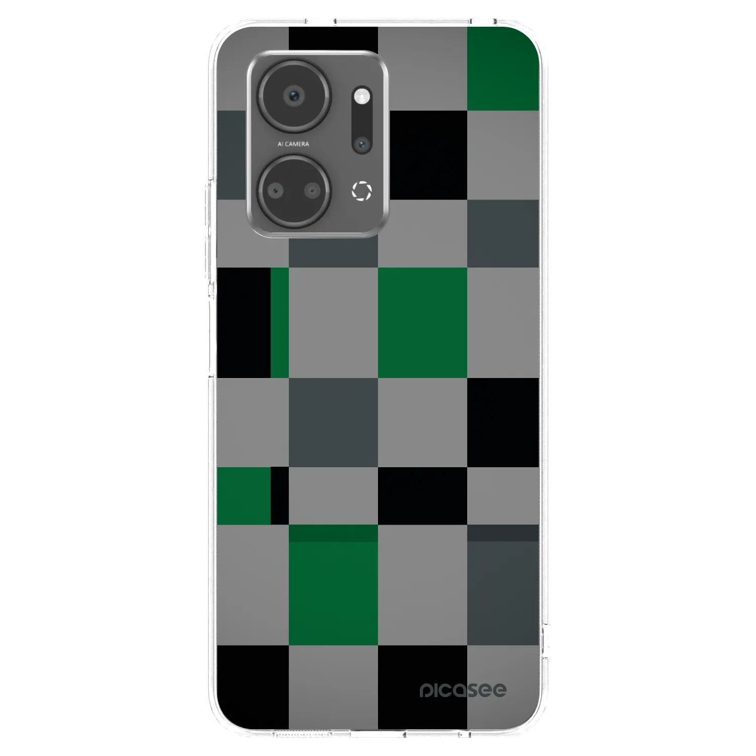 Picasee silikonska prozirna maskica za Honor X7a - Block Grid