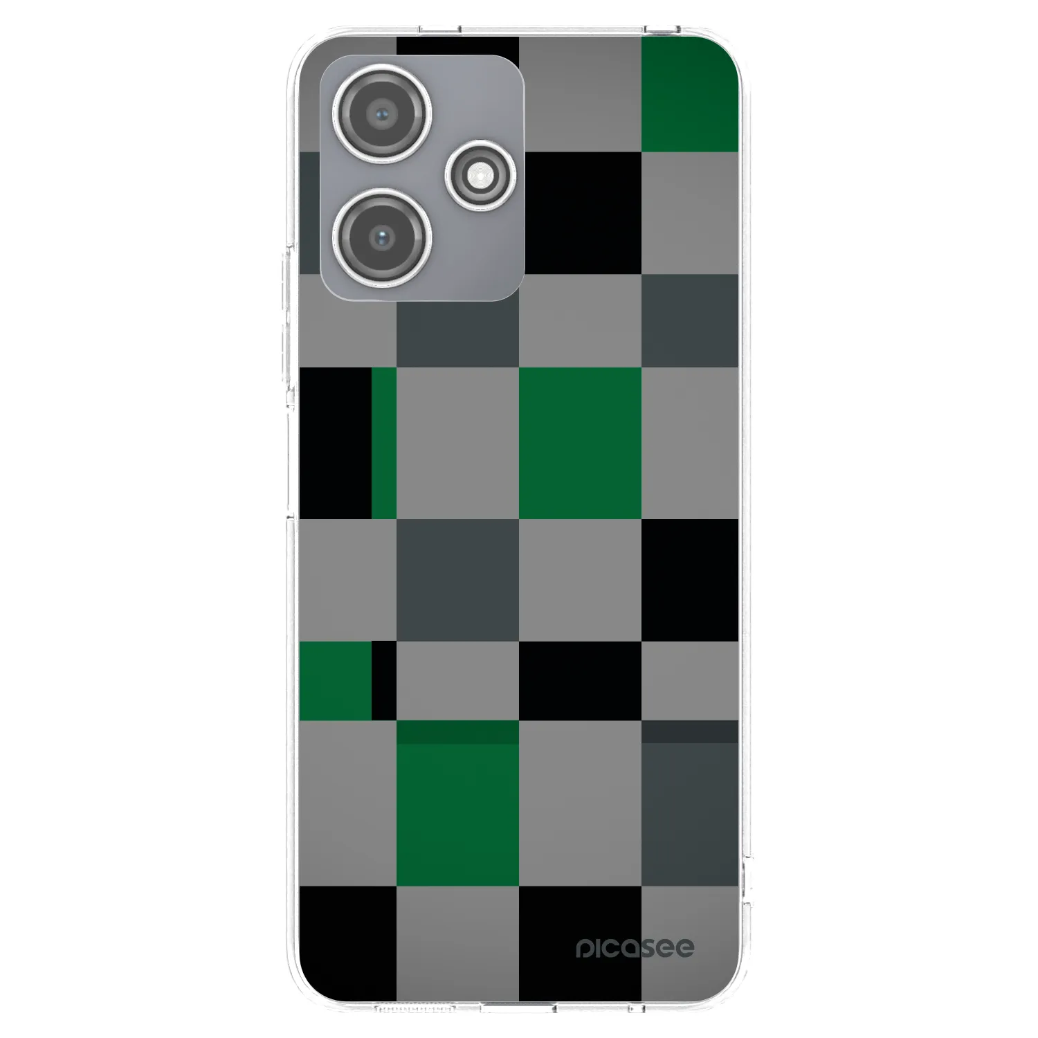 Picasee silikonska prozirna maskica za Xiaomi Redmi 12 5G - Block Grid