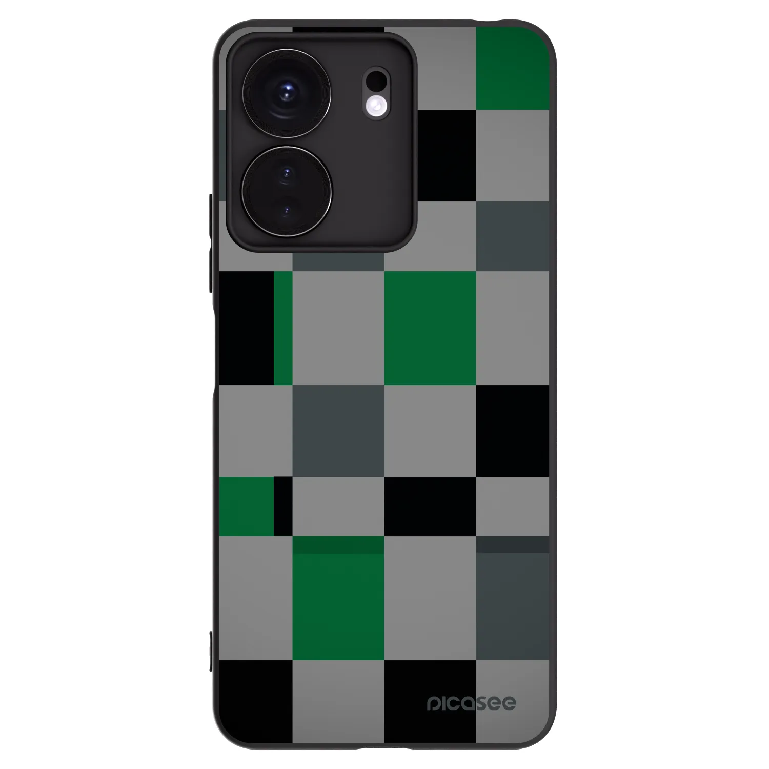Picasee crna silikonska maskica za Xiaomi Redmi 13C 4G - Block Grid