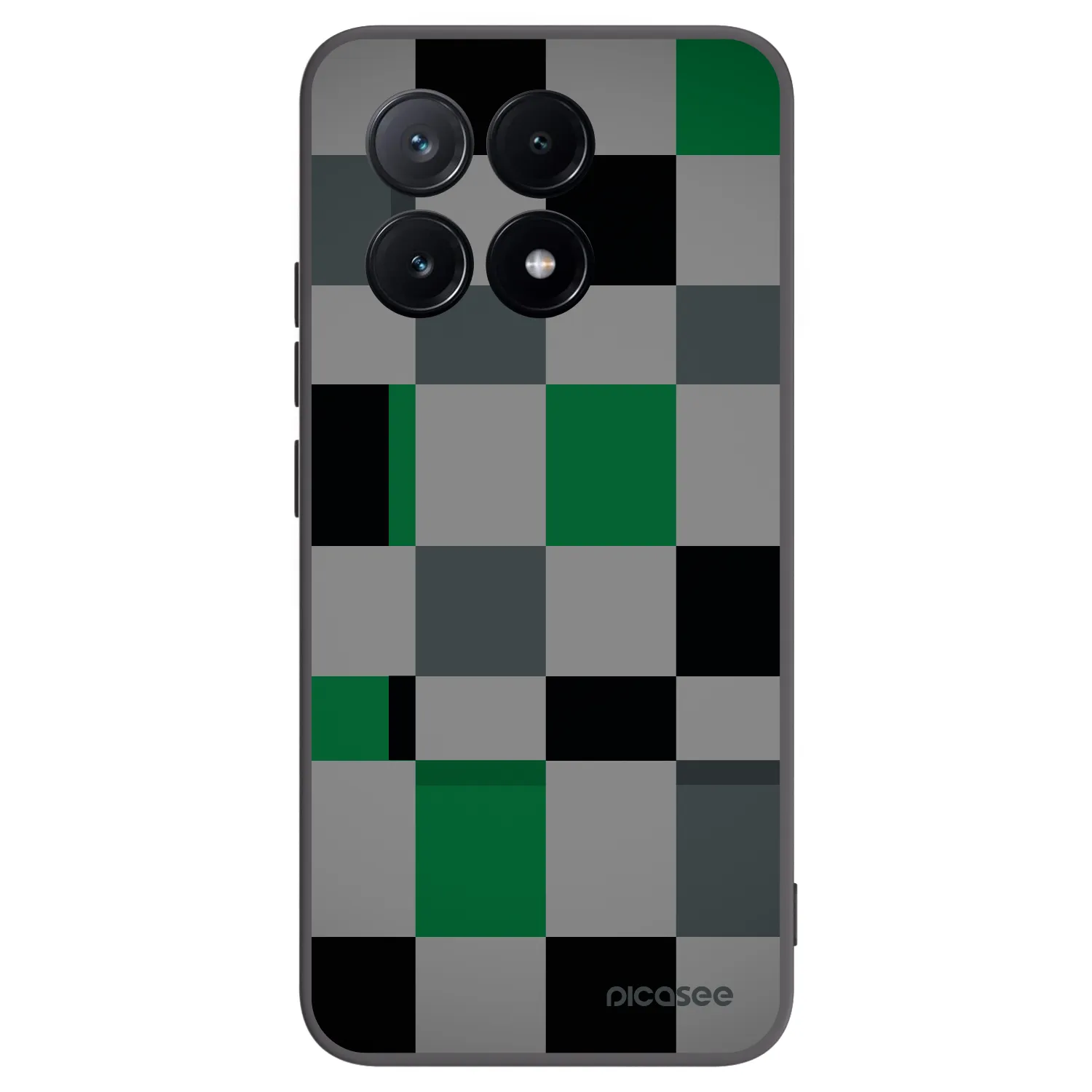 Picasee crna silikonska maskica za Xiaomi Poco X6 Pro - Block Grid