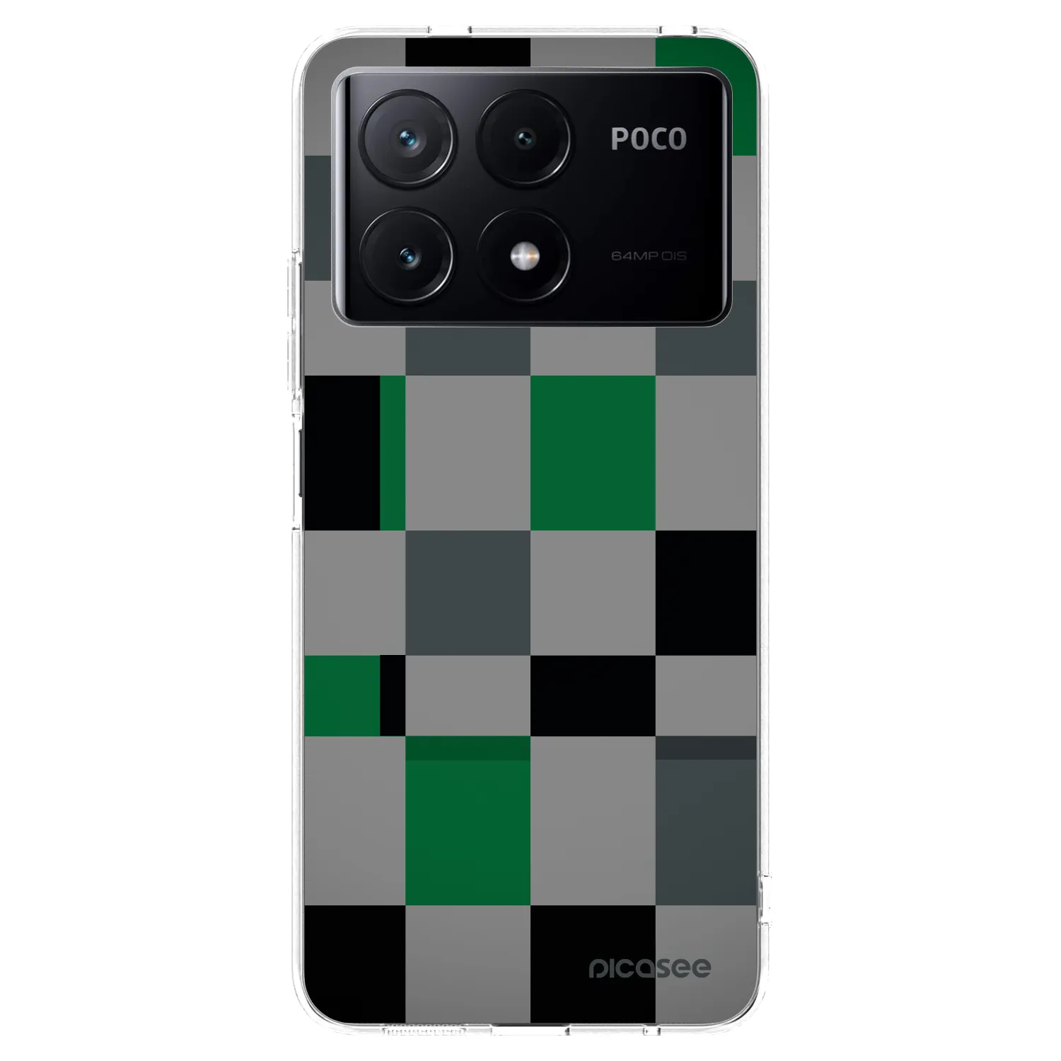 Picasee silikonska prozirna maskica za Xiaomi Poco X6 Pro - Block Grid