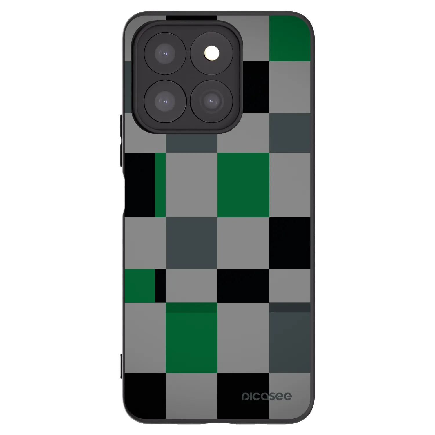 Picasee crna silikonska maskica za Honor X8b - Block Grid