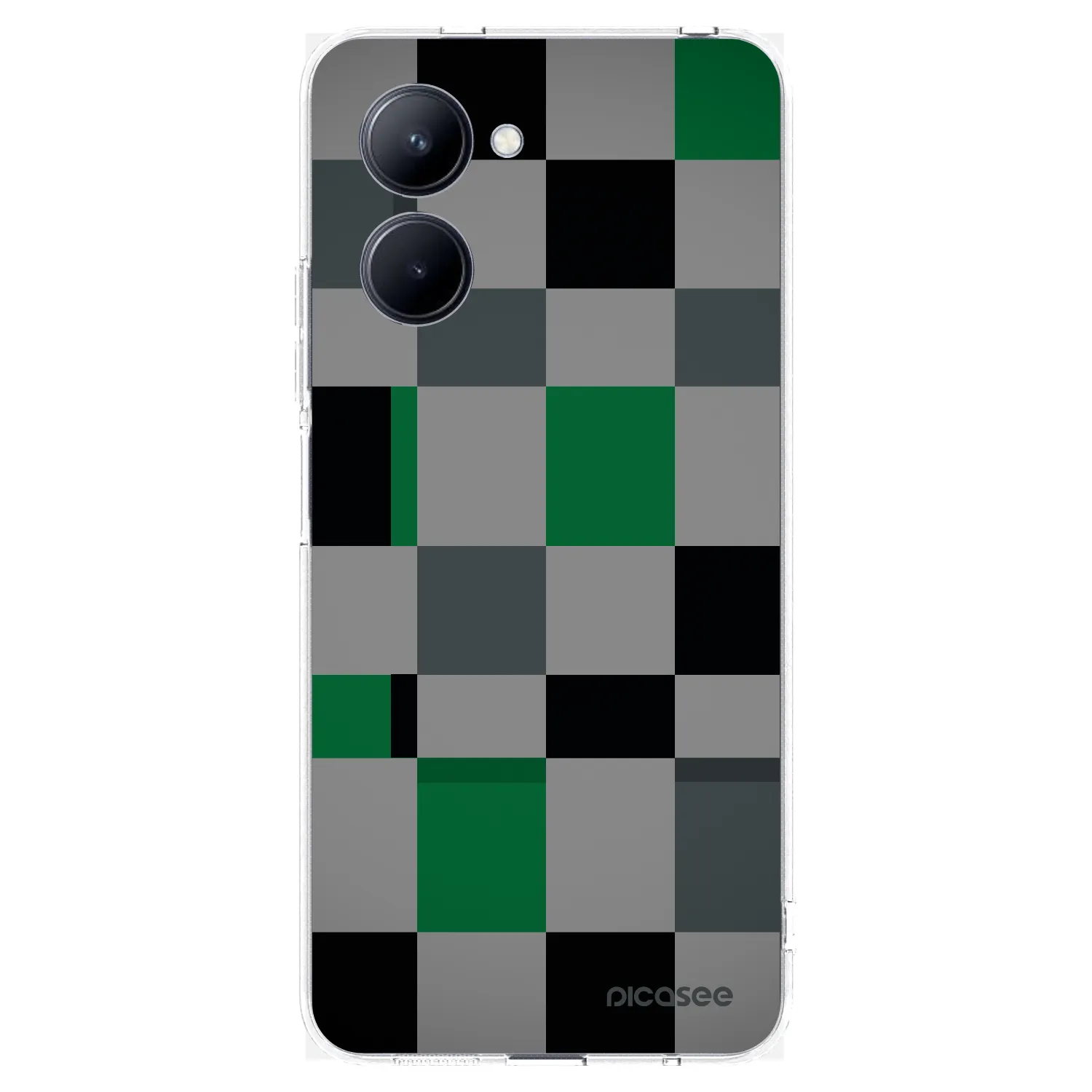 Picasee silikonska prozirna maskica za Realme C33 (2023) - Block Grid