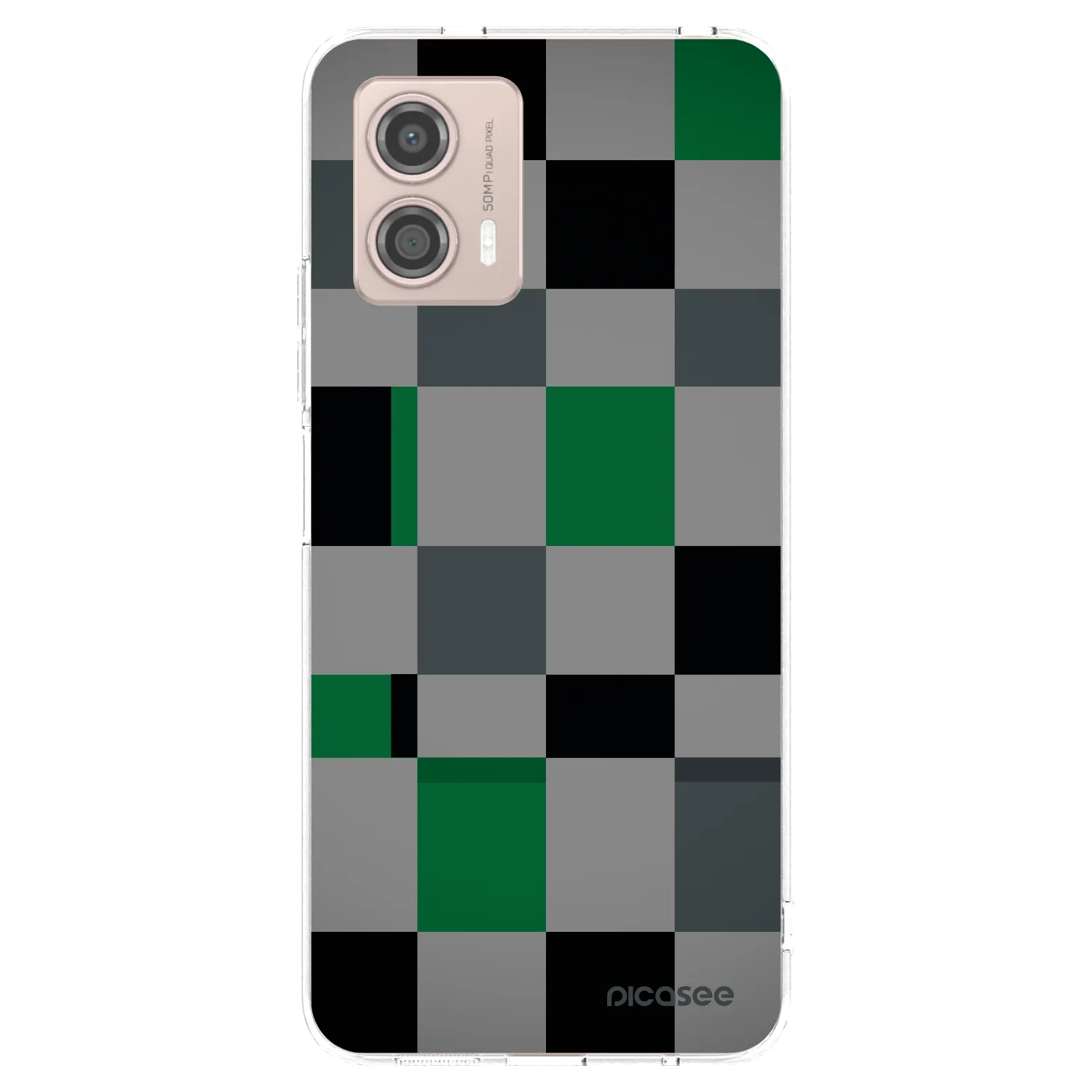 Picasee silikonska prozirna maskica za Motorola Moto G53 5G - Block Grid