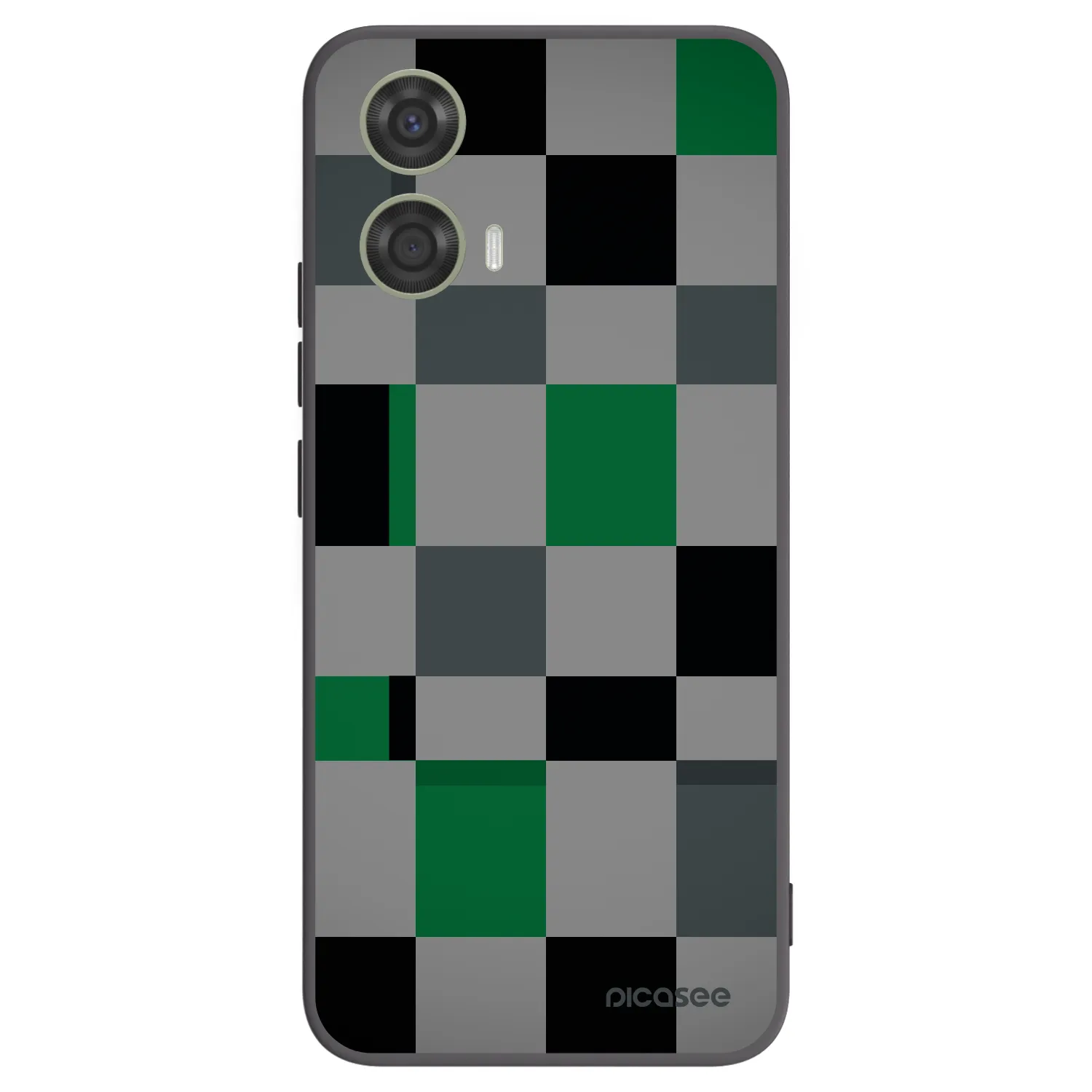 Picasee crna silikonska maskica za Motorola Moto G24 - Block Grid