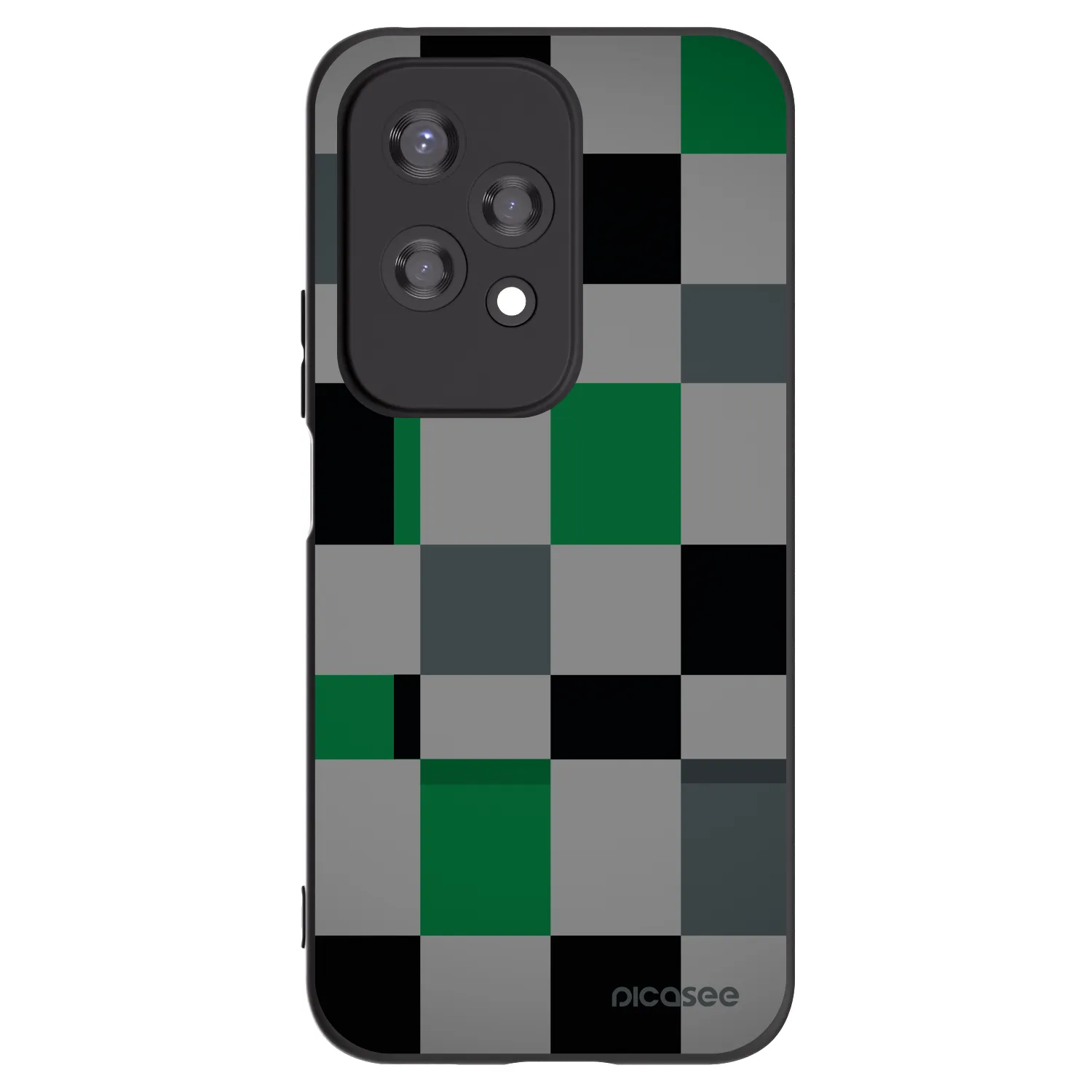 Picasee crna silikonska maskica za Honor 200 Lite - Block Grid