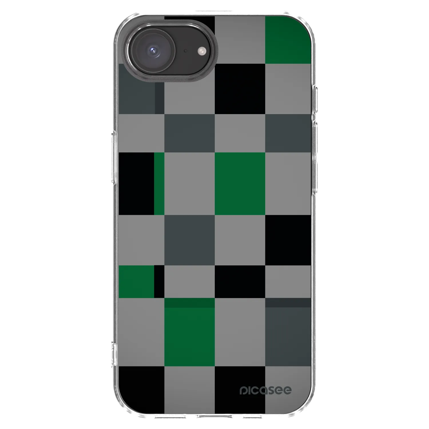 Picasee silikonska prozirna maskica za Apple iPhone 16e - Block Grid