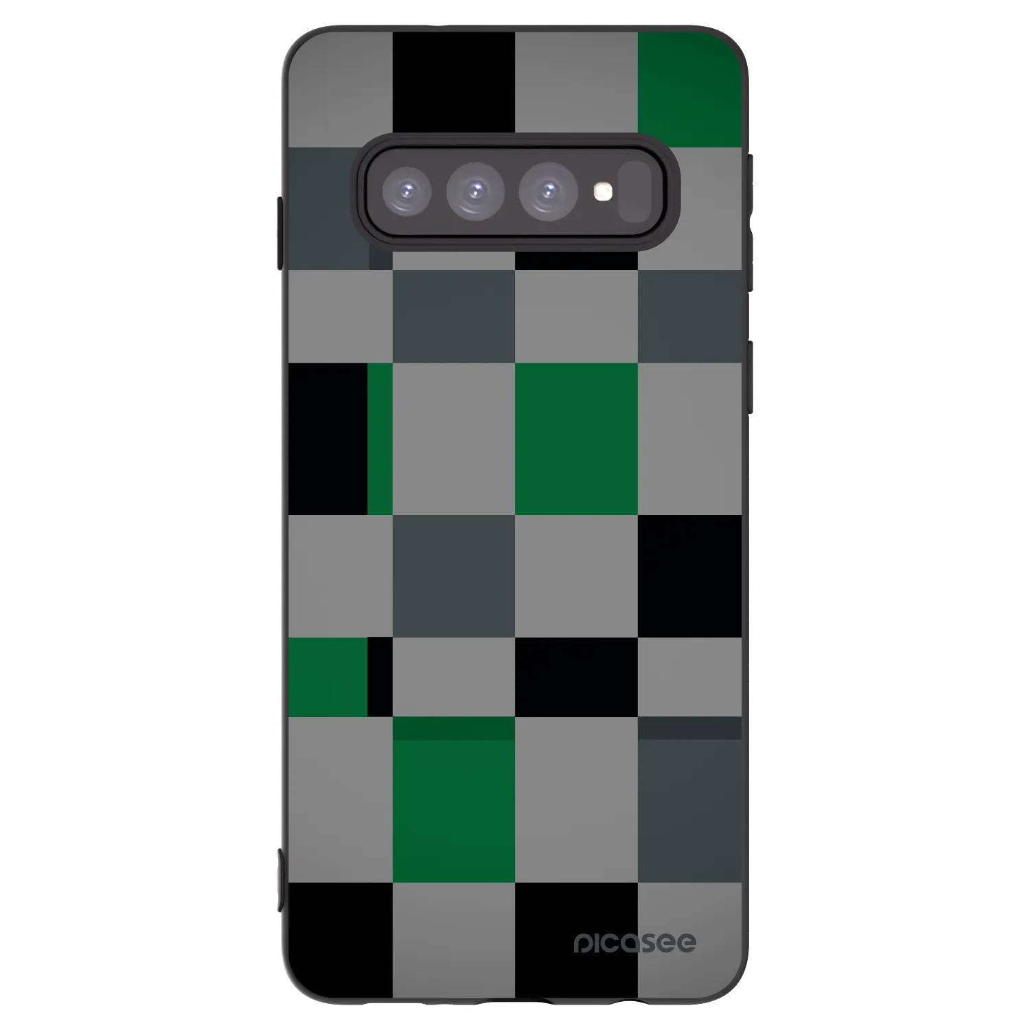 Picasee crna silikonska maskica za Samsung Galaxy S10 G973 - Block Grid