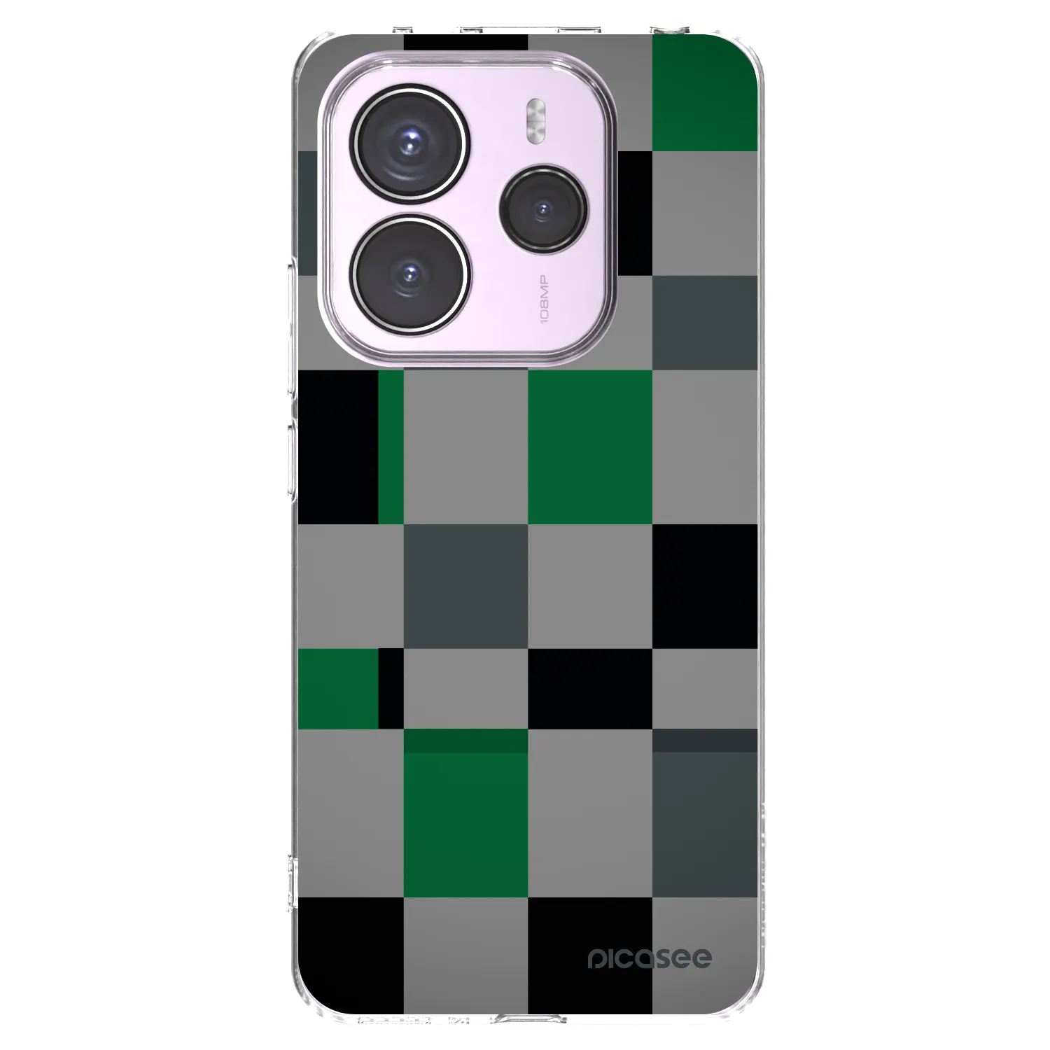 Picasee silikonska prozirna maskica za Xiaomi Redmi Note 14 5G - Block Grid