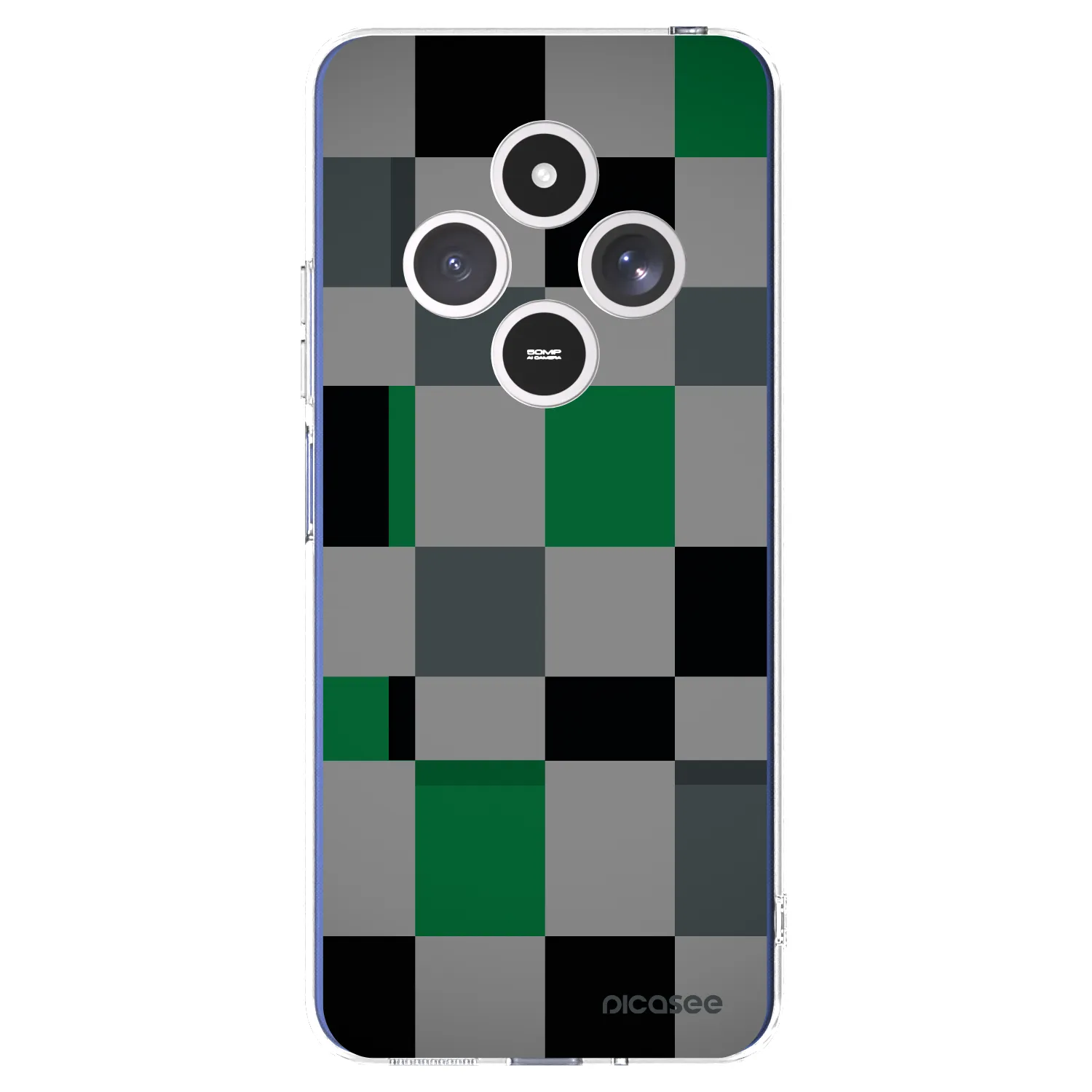 Picasee silikonska prozirna maskica za Xiaomi Redmi 14C - Block Grid
