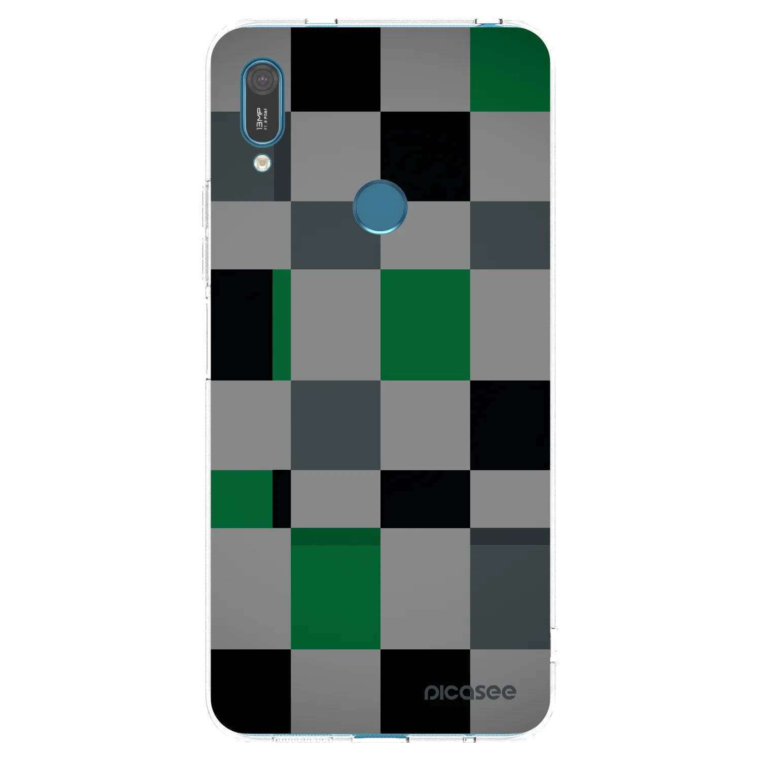 Picasee silikonska prozirna maskica za Huawei Y7 2019 - Block Grid