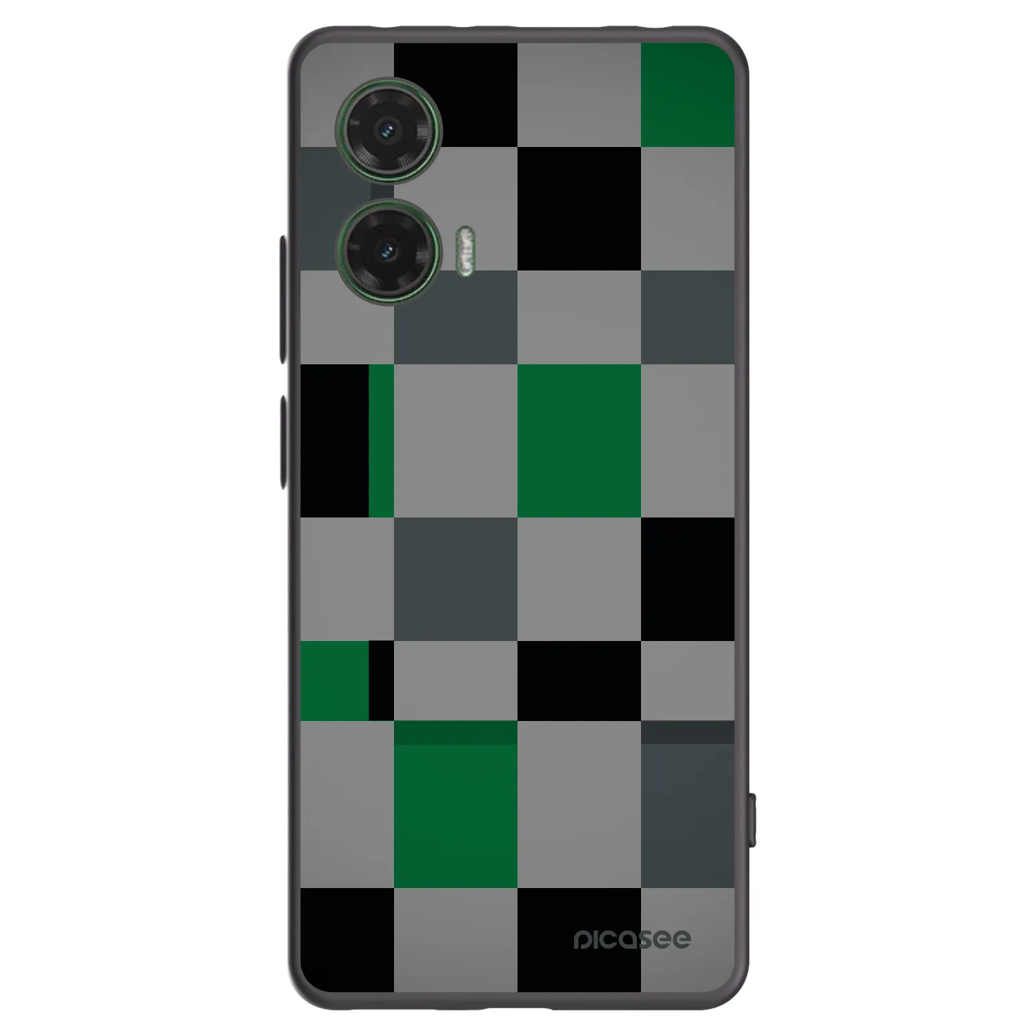 Picasee crna silikonska maskica za Motorola Moto G35 5G - Block Grid