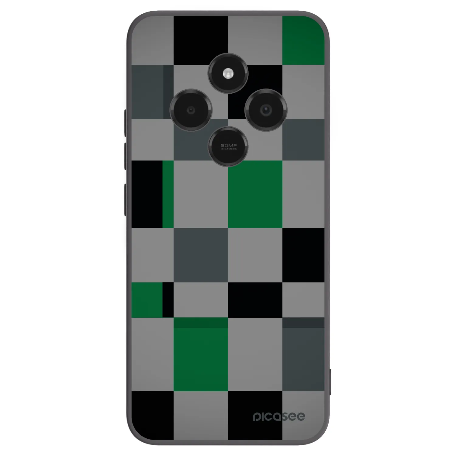 Picasee crna silikonska maskica za Xiaomi Poco C75 - Block Grid