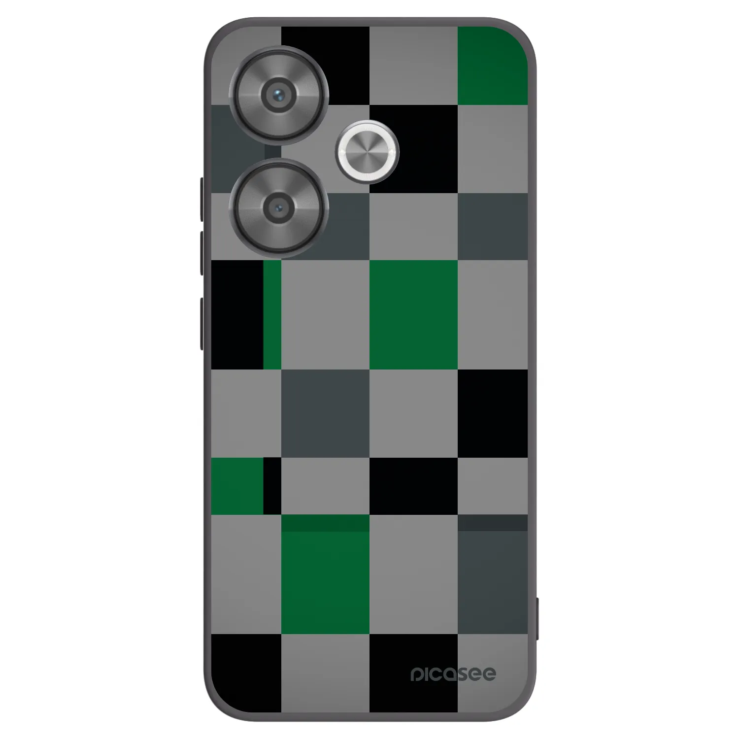 Picasee crna silikonska maskica za Xiaomi Poco F6 - Block Grid