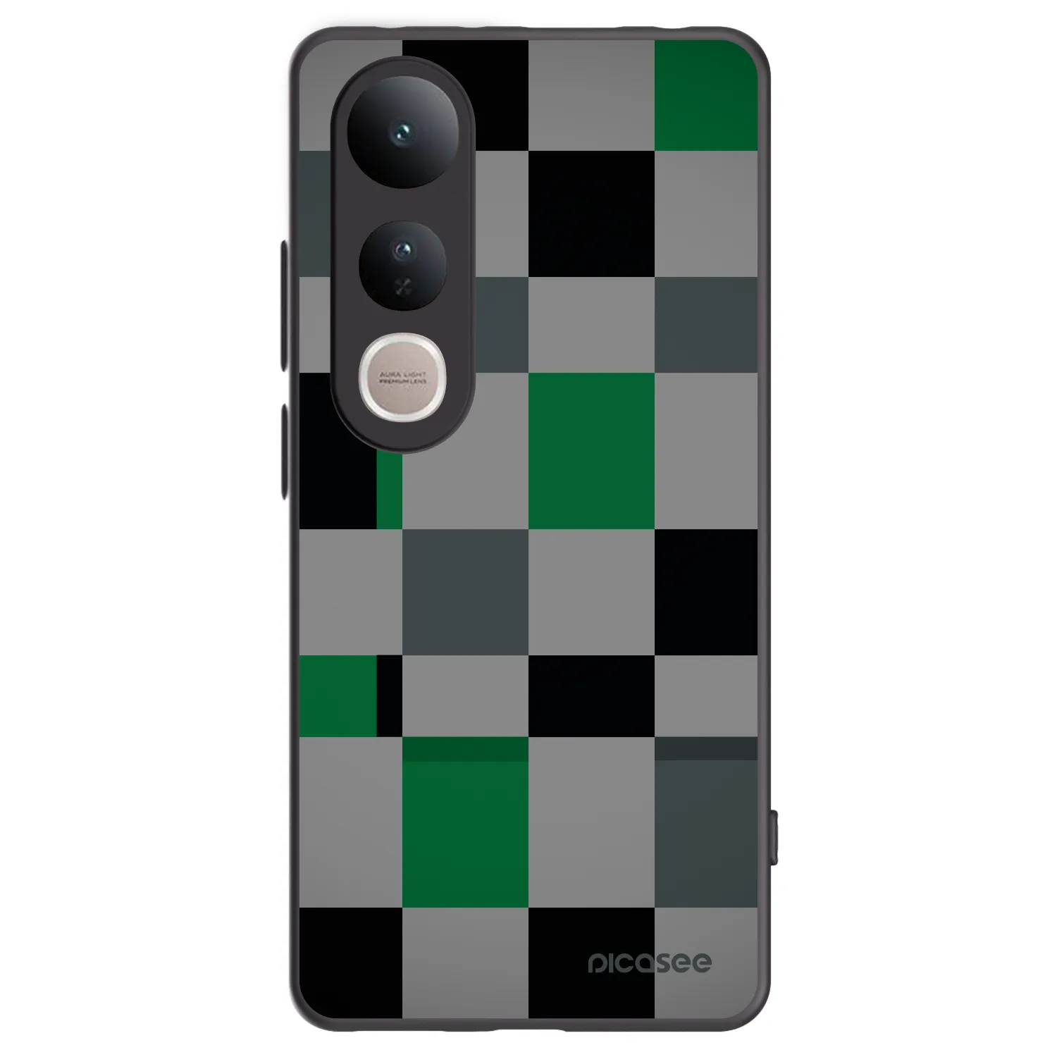 Picasee crna silikonska maskica za Vivo V50 Lite 5G - Block Grid
