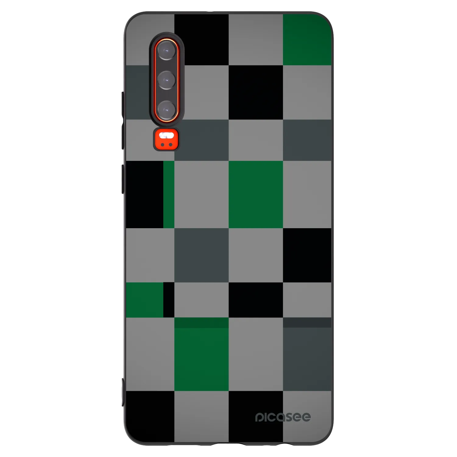 Picasee crna silikonska maskica za Huawei P30 - Block Grid