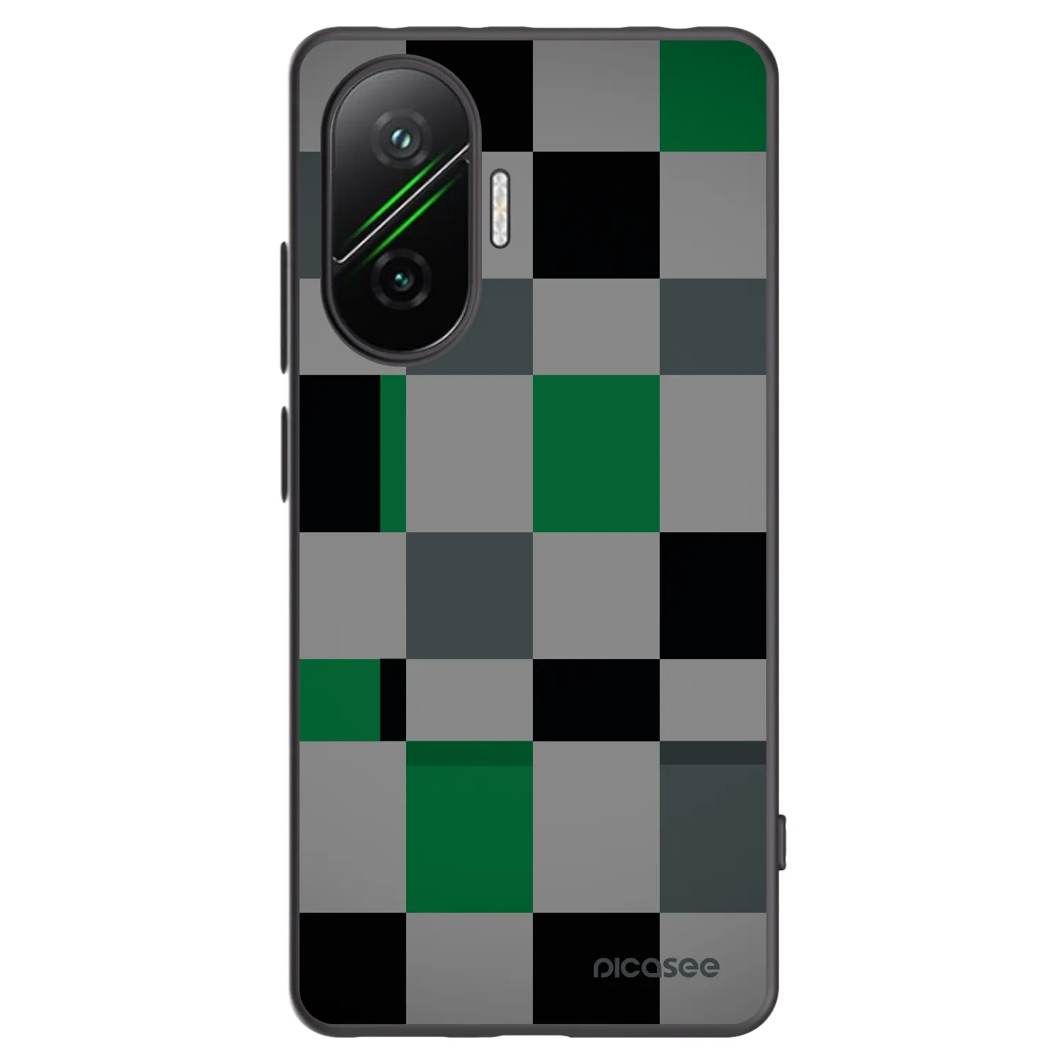 Picasee crna silikonska maskica za Xiaomi Poco F7 5G - Block Grid