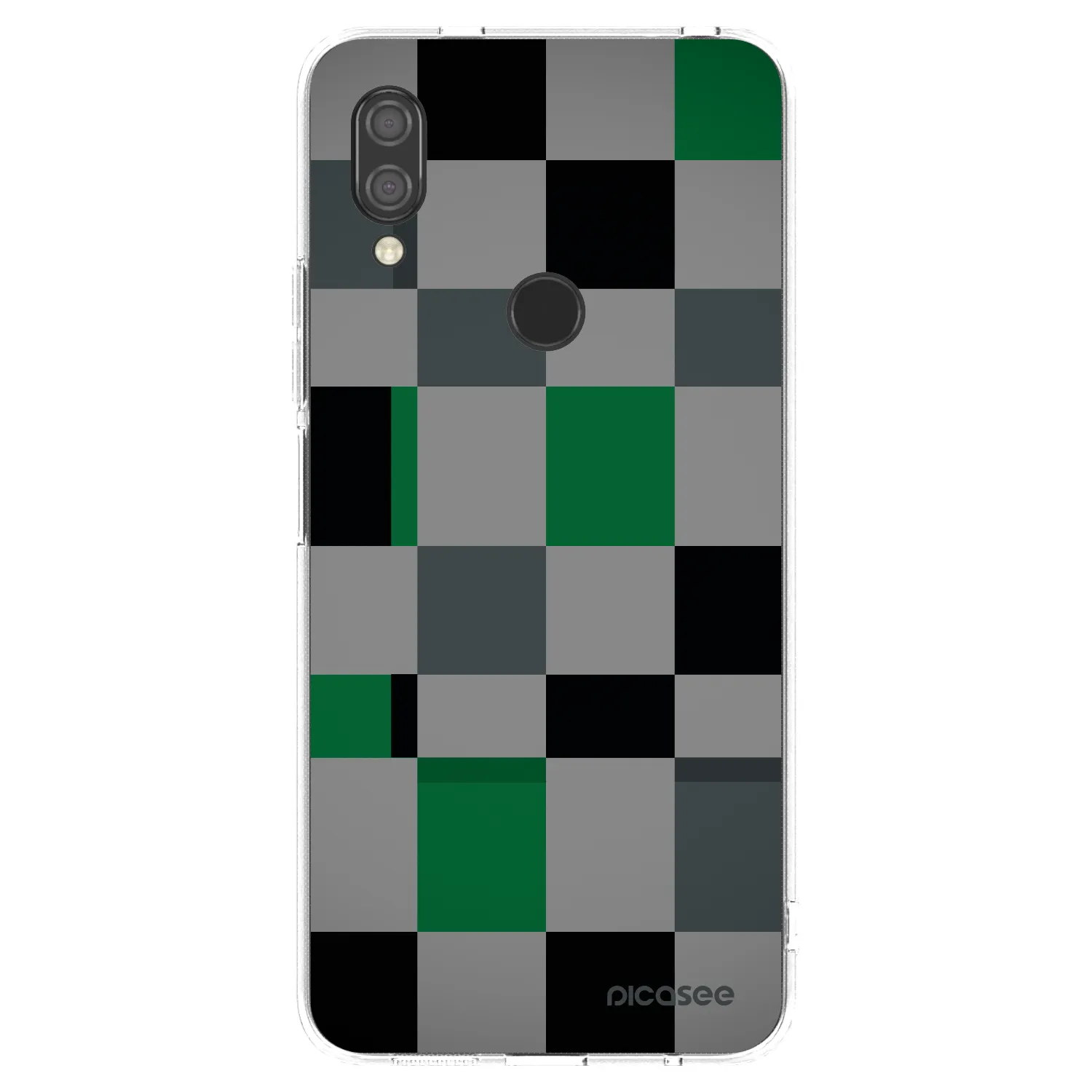 Picasee silikonska prozirna maskica za Xiaomi Redmi 7 - Block Grid
