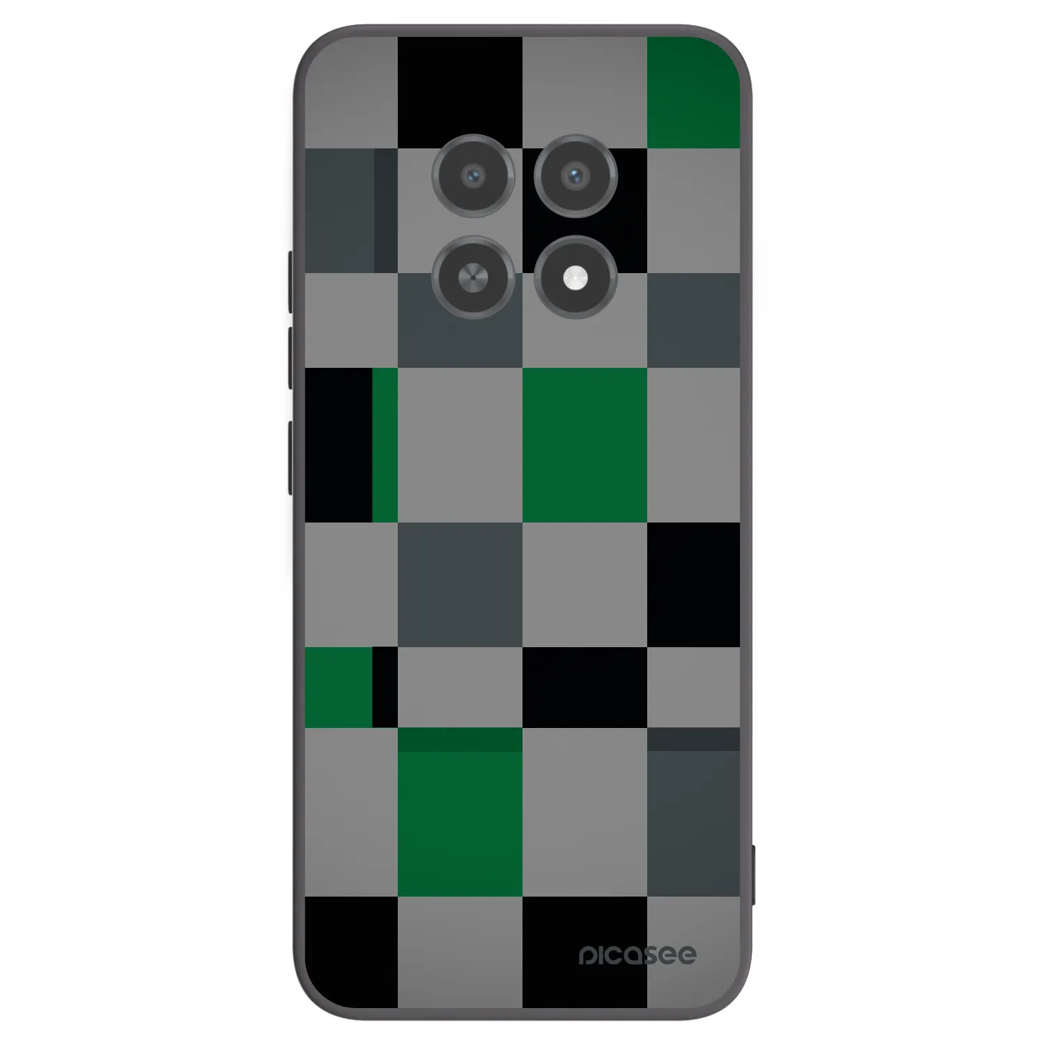 Picasee crna silikonska maskica za Realme 12X - Block Grid