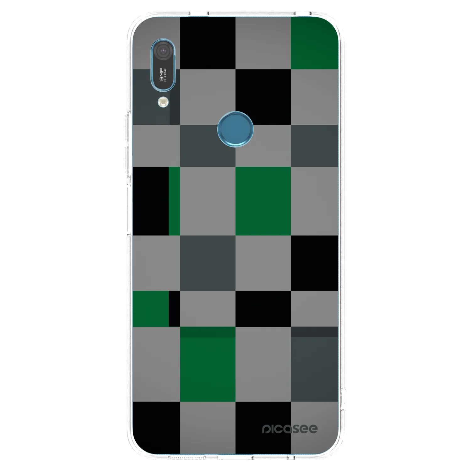 Picasee silikonska prozirna maskica za Huawei Y6 2019 - Block Grid