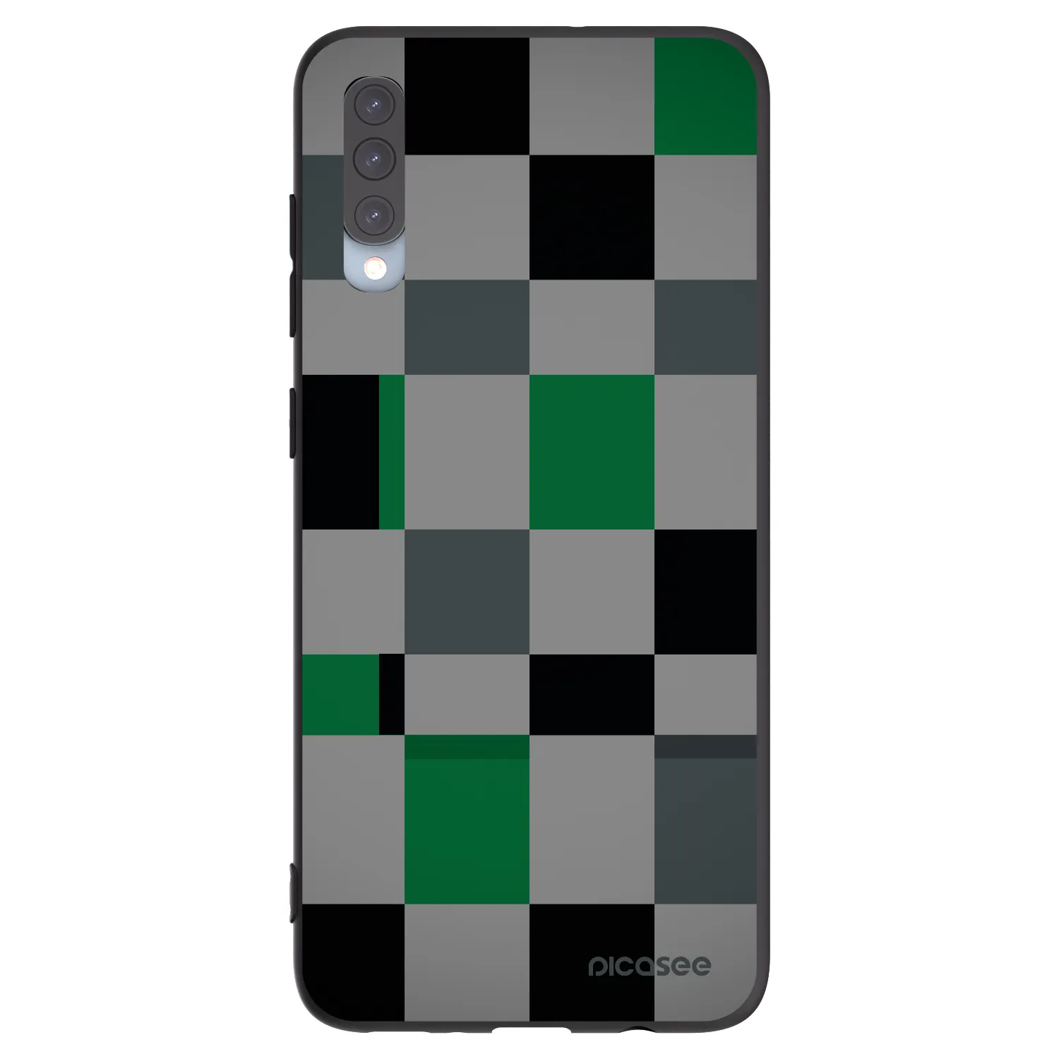 Picasee crna silikonska maskica za Samsung Galaxy A70 A705F - Block Grid