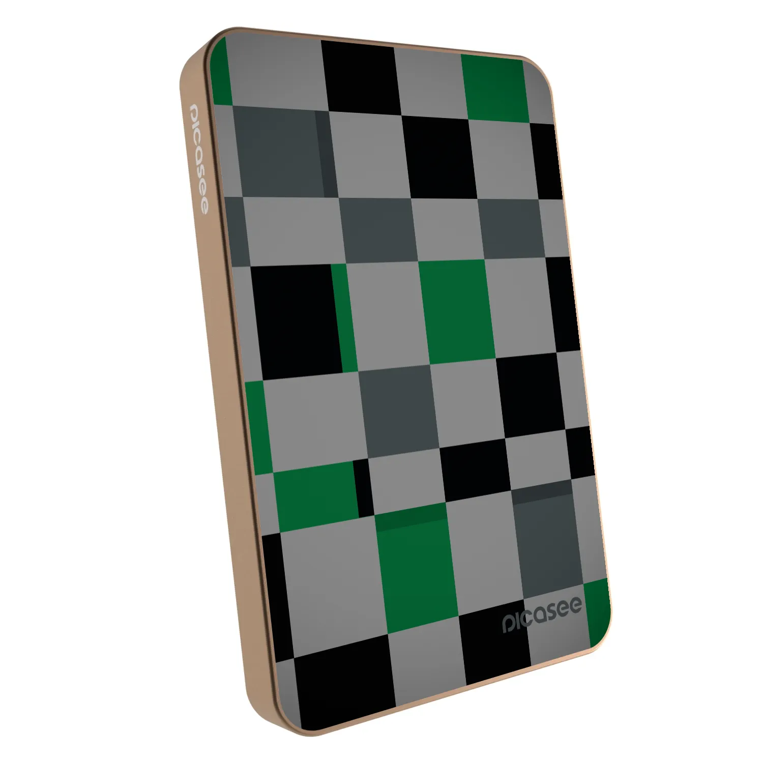 Picasee Prijenosni punjač s MagSafe 5 000 mAh Zlatni - Block Grid