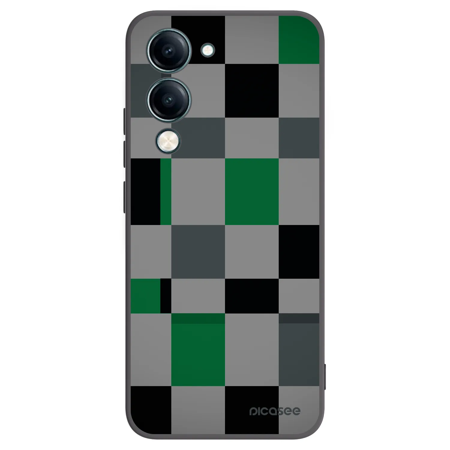 Picasee crna silikonska maskica za Vivo Y29s 5G - Block Grid