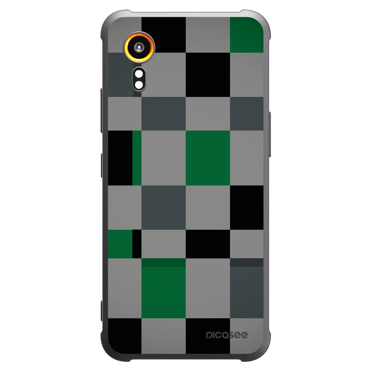 Picasee crna silikonska maskica za Samsung Galaxy Xcover 7 - Block Grid
