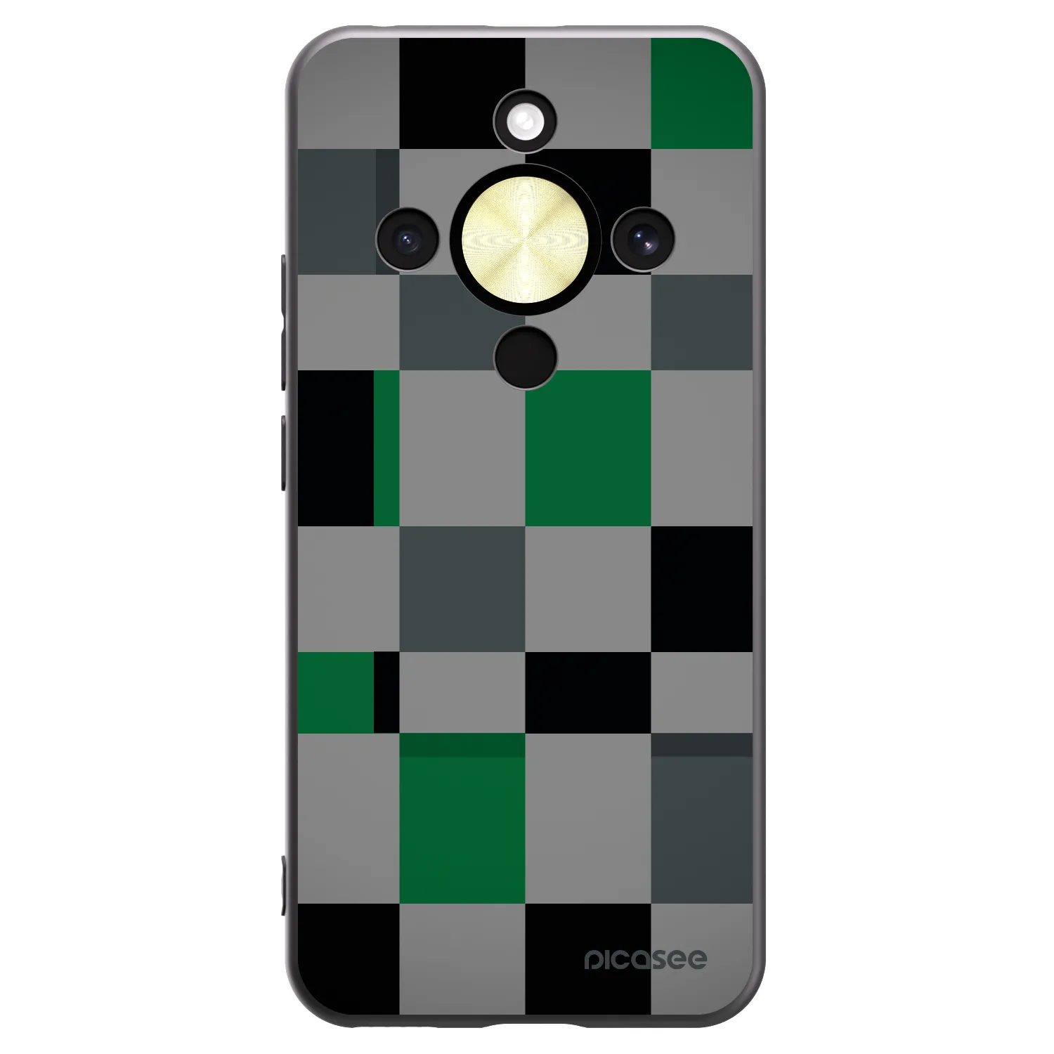 Picasee crna silikonska maskica za Honor Magic8 Lite 5G - Block Grid