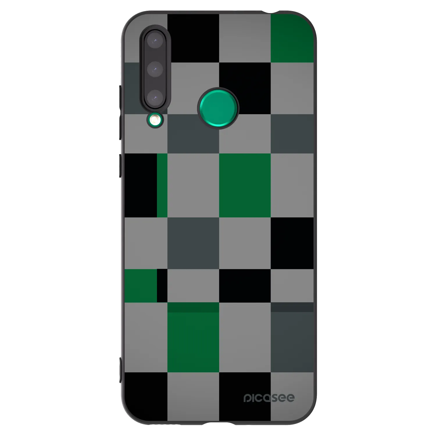Picasee crna silikonska maskica za Honor 20 Lite - Block Grid