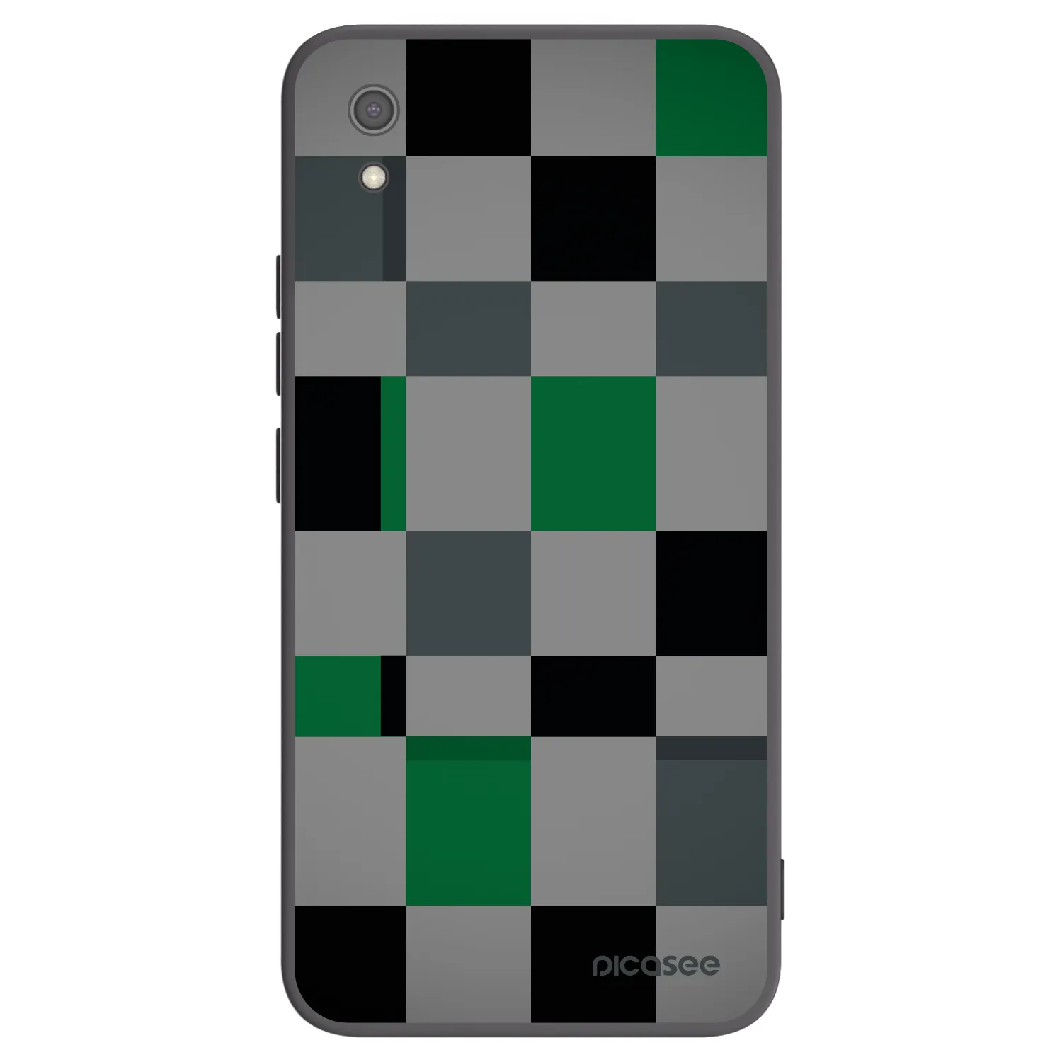 Picasee crna silikonska maskica za Xiaomi Redmi 7A - Block Grid