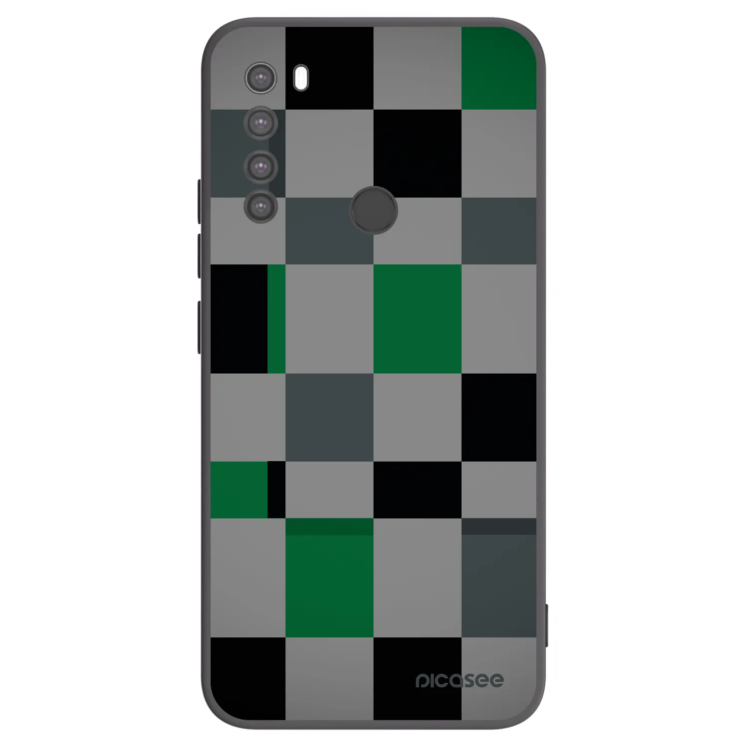 Picasee crna silikonska maskica za Xiaomi Redmi Note 8 - Block Grid