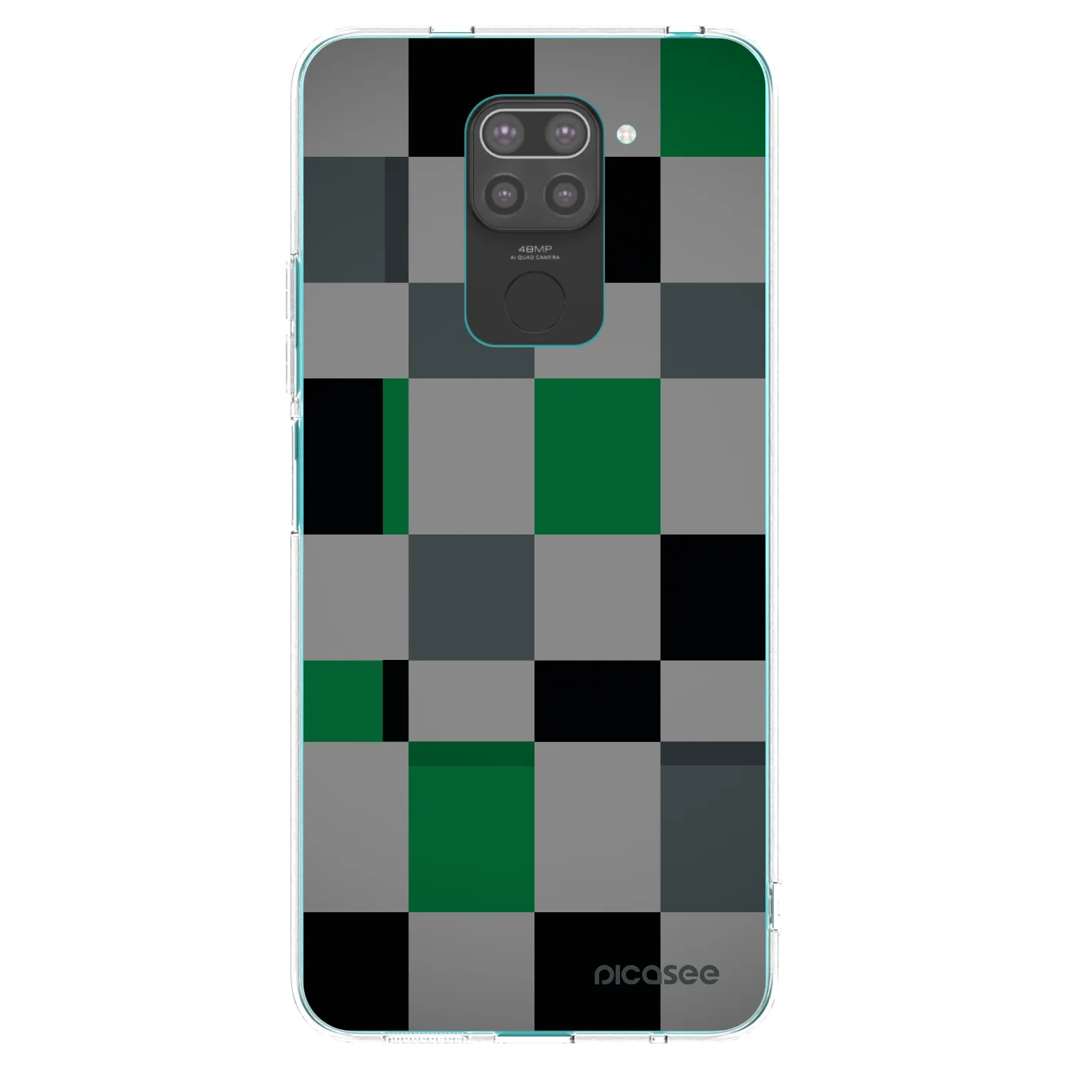 Picasee crna silikonska maskica za Xiaomi Redmi Note 9 - Block Grid