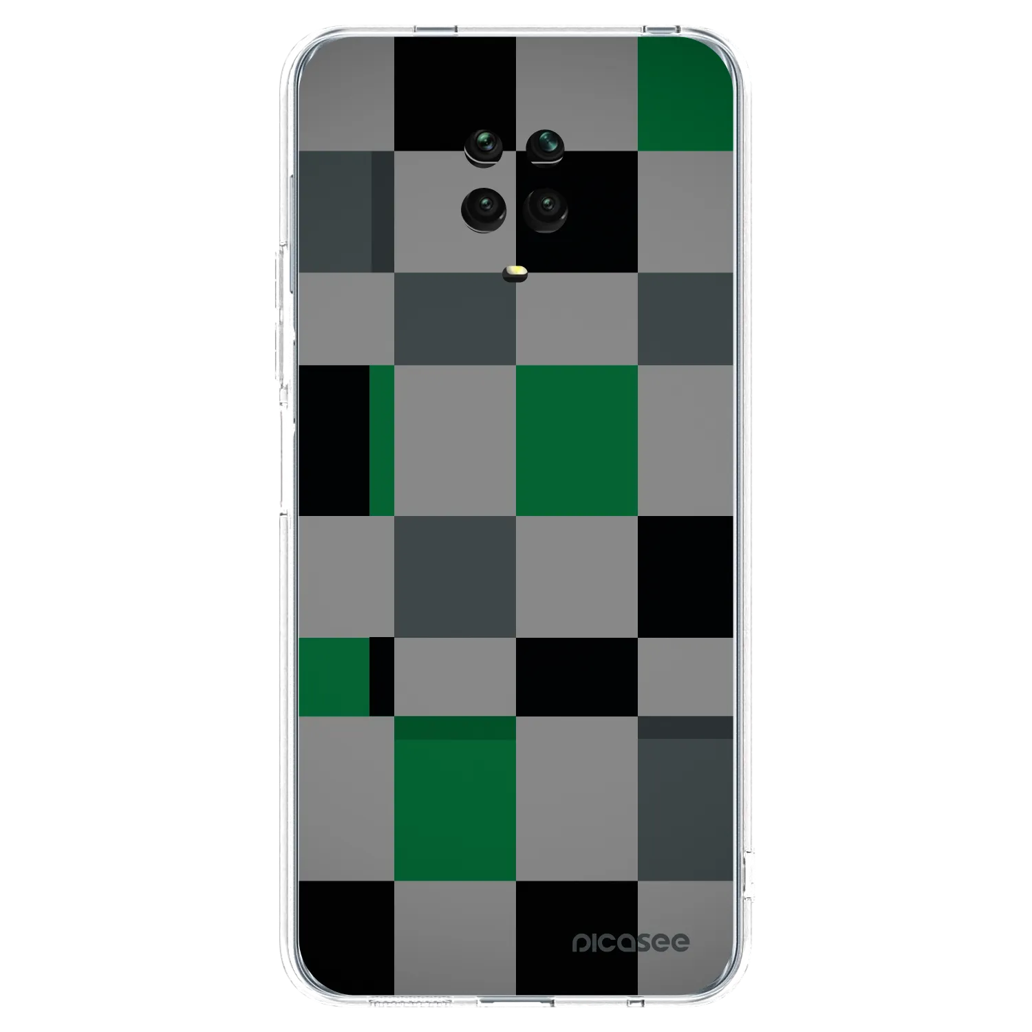 Picasee silikonska prozirna maskica za Xiaomi Redmi Note 9S - Block Grid