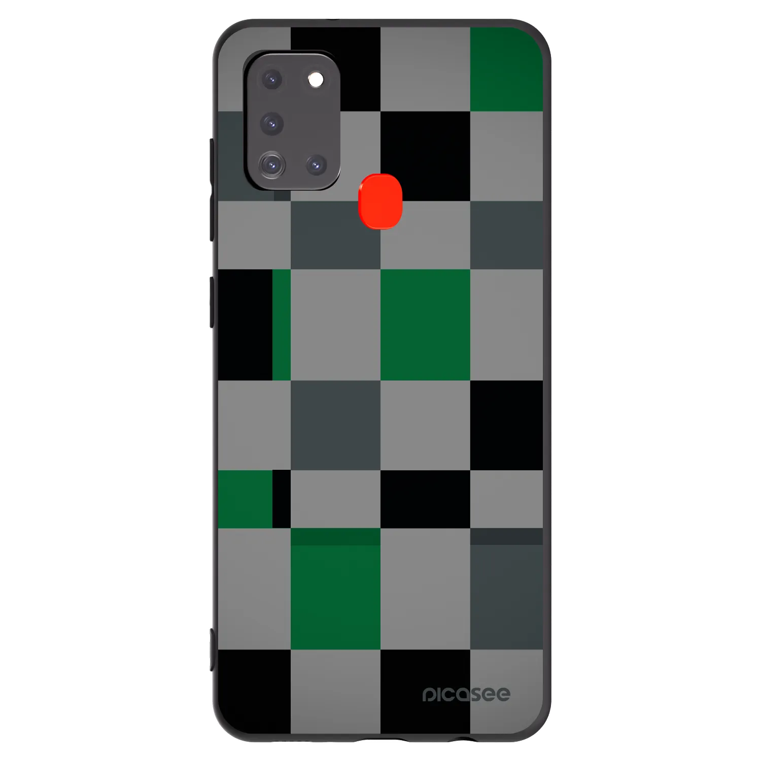 Picasee crna silikonska maskica za Samsung Galaxy A21s - Block Grid