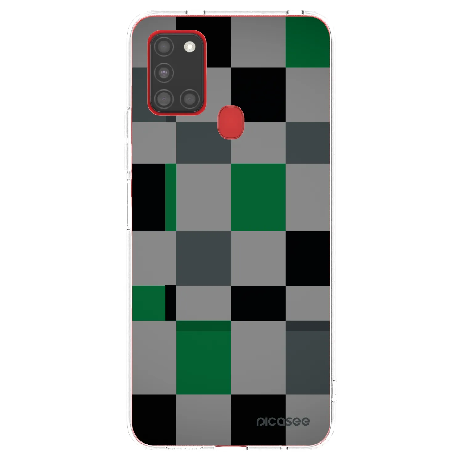 Picasee silikonska prozirna maskica za Samsung Galaxy A21s - Block Grid