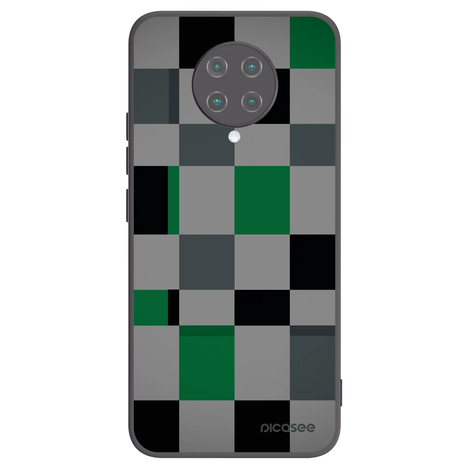 Picasee crna silikonska maskica za Xiaomi Poco F2 Pro - Block Grid
