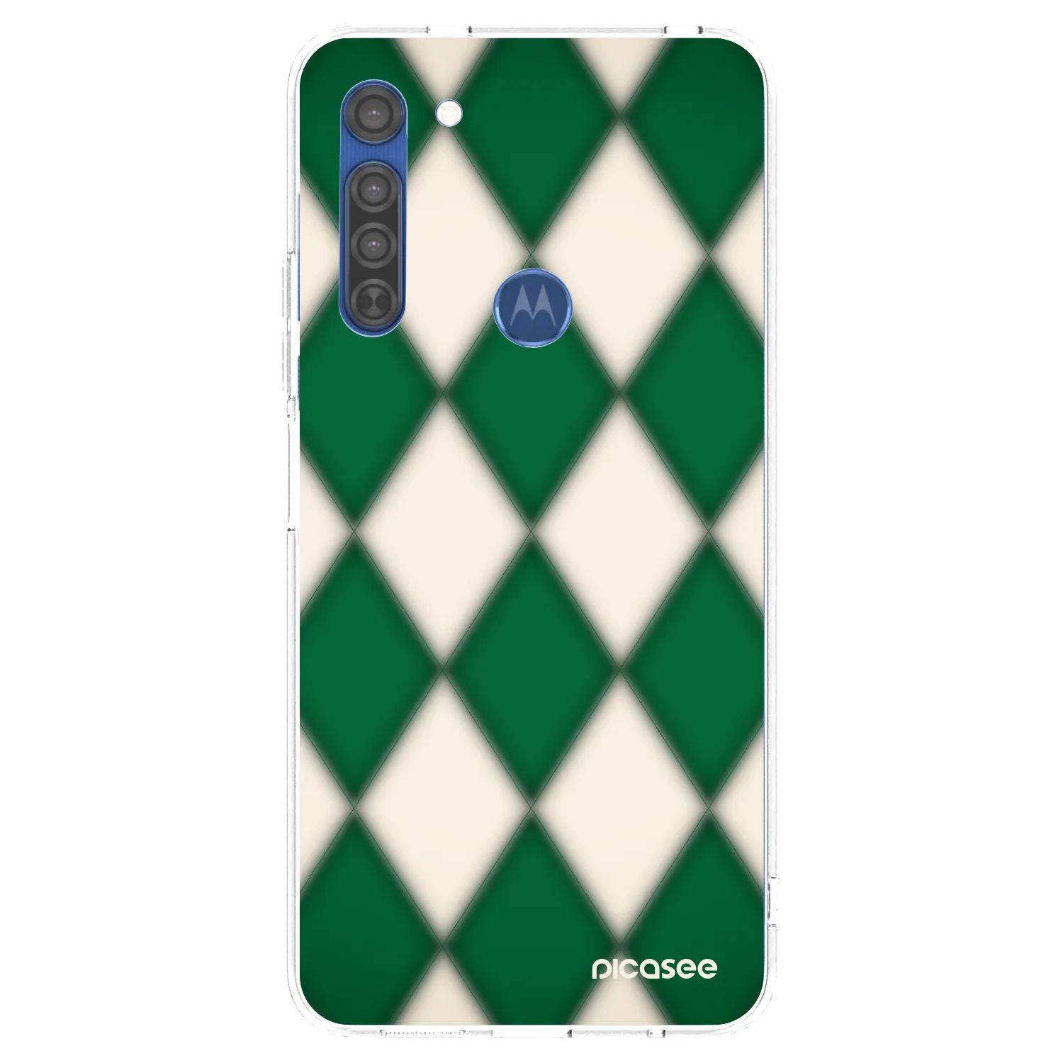 Picasee silikonska prozirna maskica za Motorola Moto G8 - Emerald Diamond