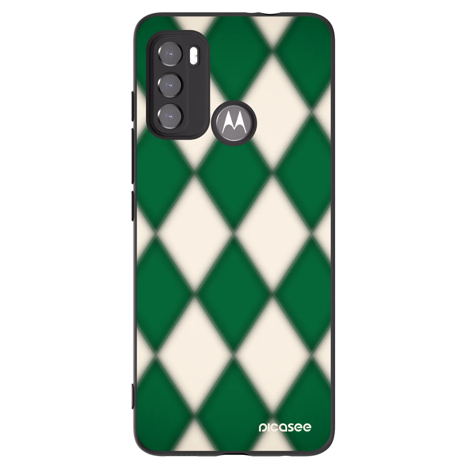 Picasee crna silikonska maskica za Motorola Moto G60 - Emerald Diamond
