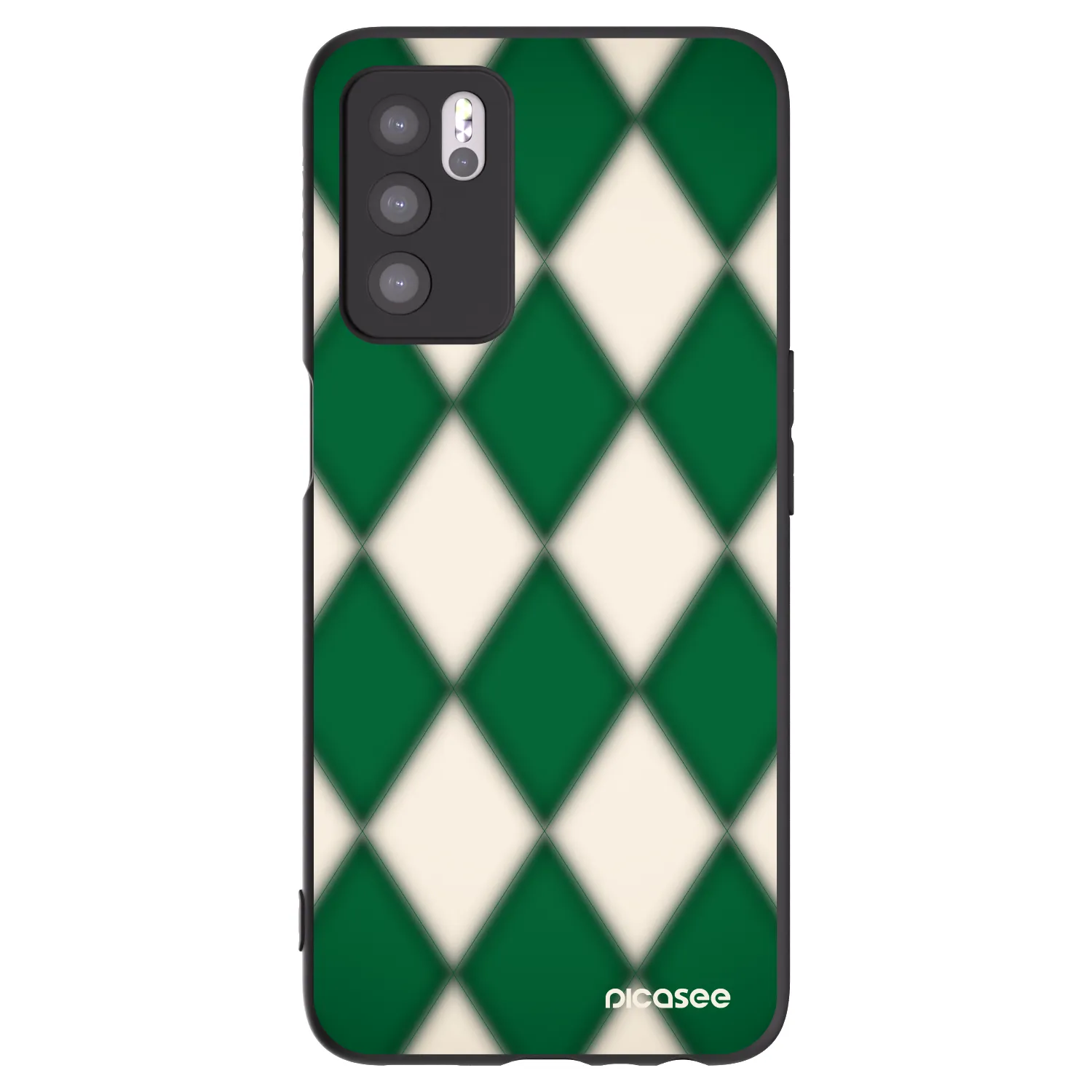 Picasee crna silikonska maskica za OPPO A16s - Emerald Diamond