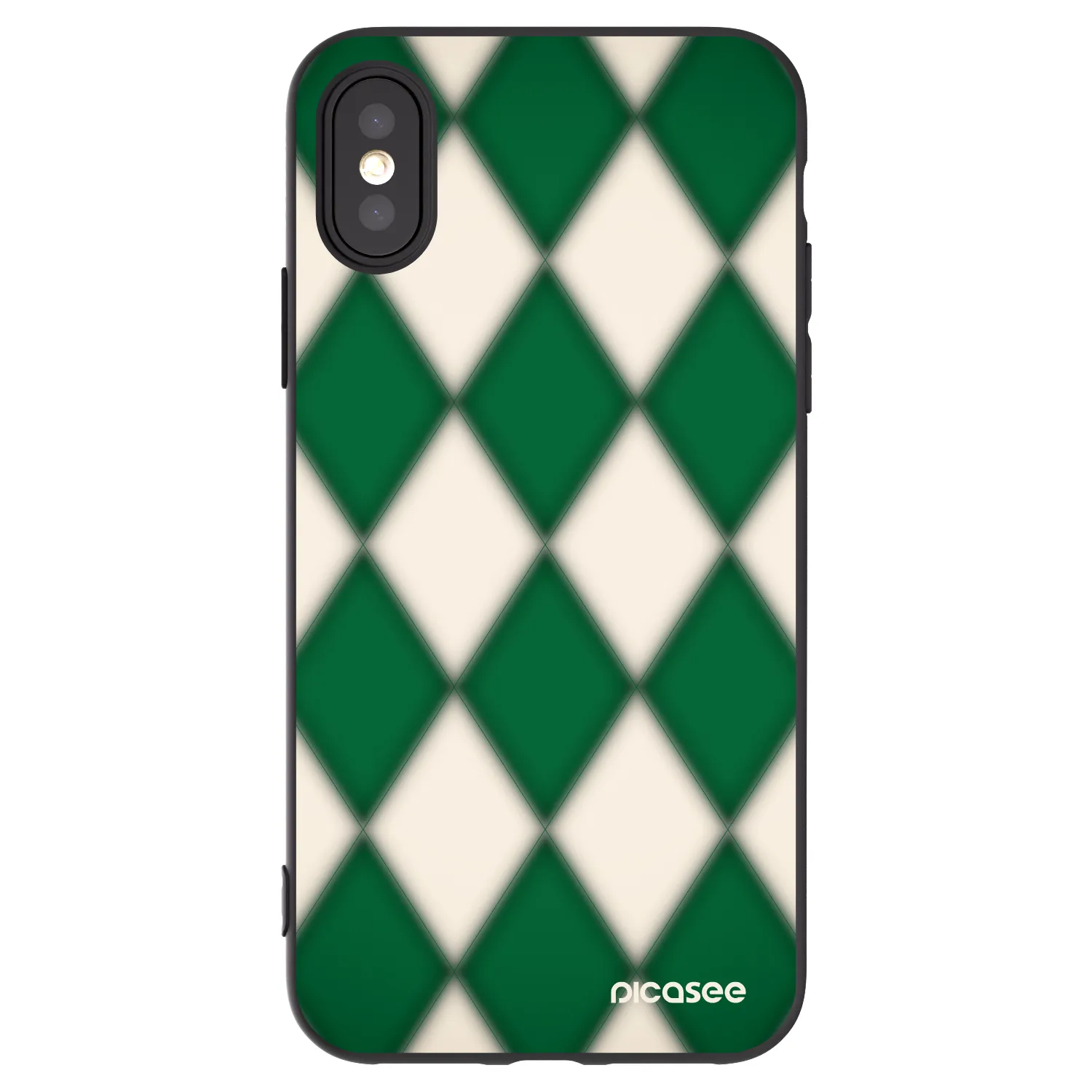 Picasee crna silikonska maskica za Apple iPhone X/XS - Emerald Diamond