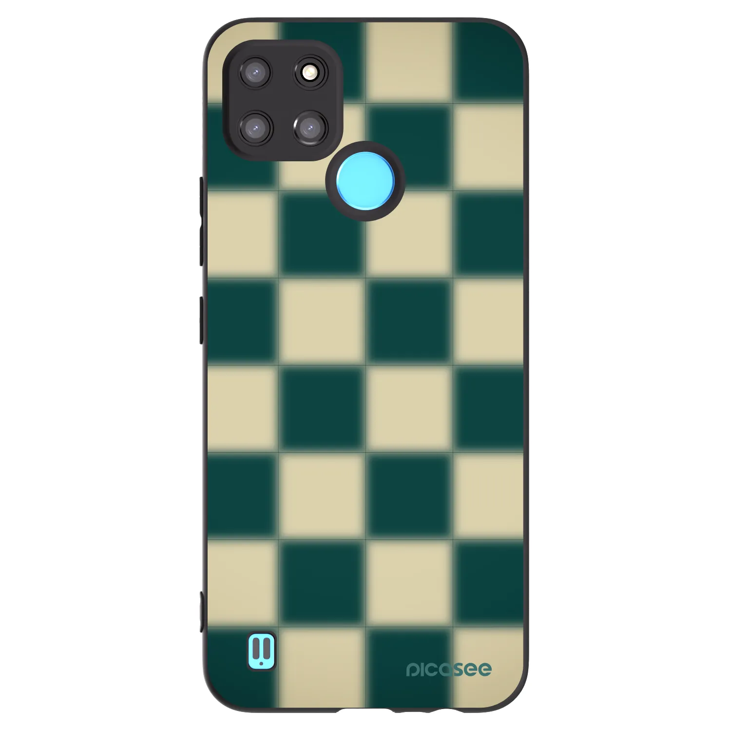 Picasee crna silikonska maskica za Realme C21Y - Shadow Chess