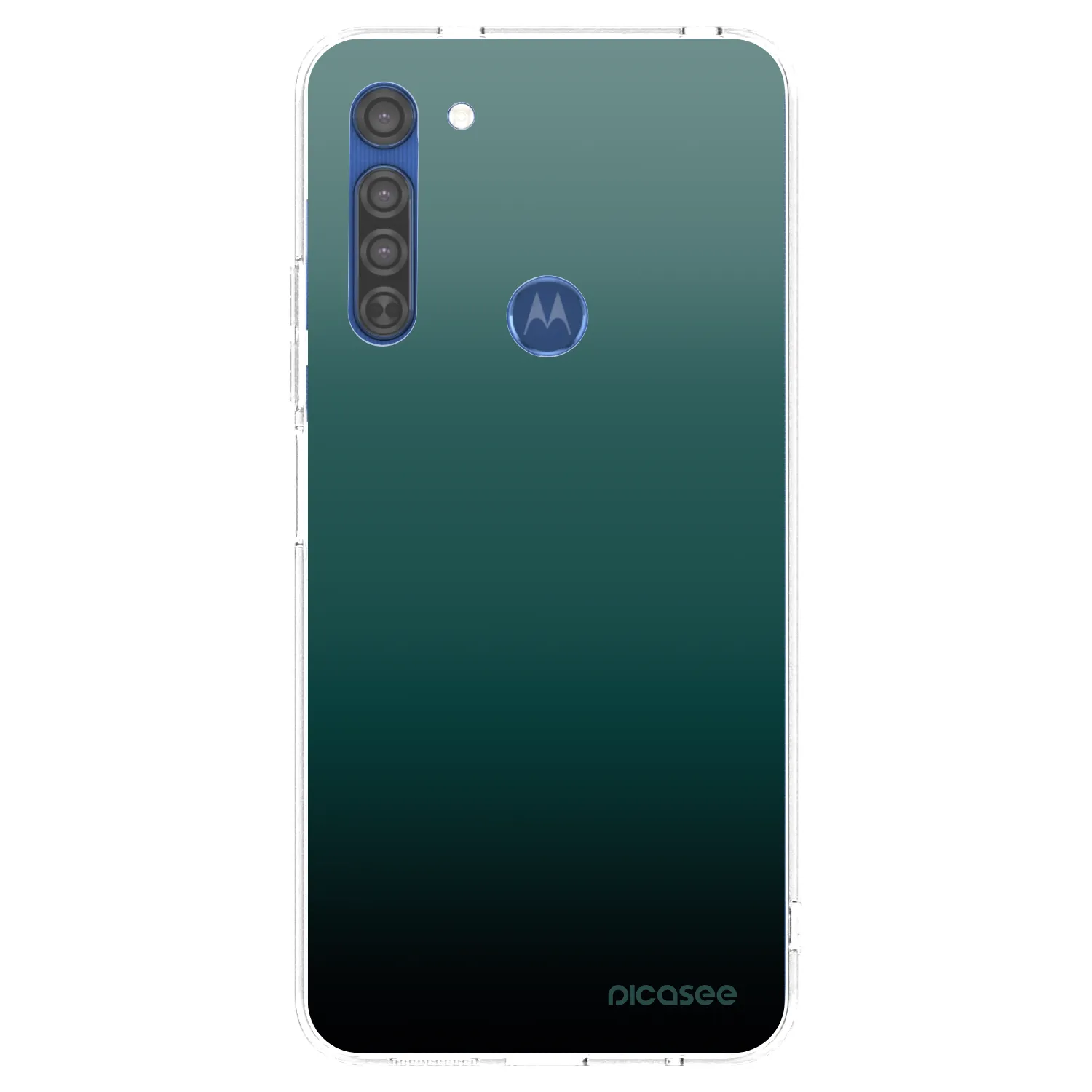 Picasee silikonska prozirna maskica za Motorola Moto G8 - Verdant Fade