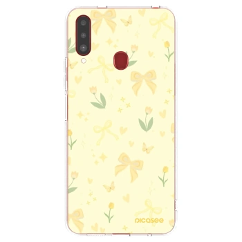 Picasee silikonska prozirna maskica za Samsung Galaxy A20s - Honey Blossom