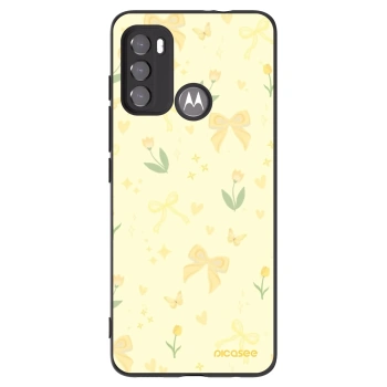 Picasee crna silikonska maskica za Motorola Moto G60 - Honey Blossom