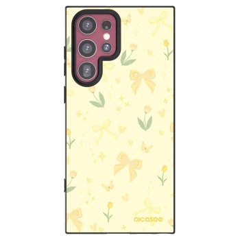 Picasee crna silikonska maskica za Samsung Galaxy S22 Ultra 5G - Honey Blossom