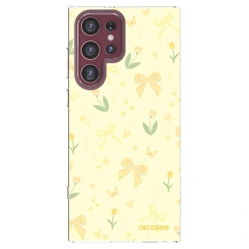 Picasee silikonska prozirna maskica za Samsung Galaxy S22 Ultra 5G - Honey Blossom