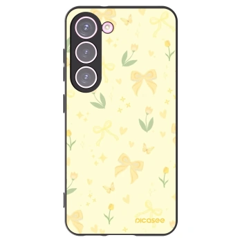 Picasee crna silikonska maskica za Samsung Galaxy S23 5G - Honey Blossom