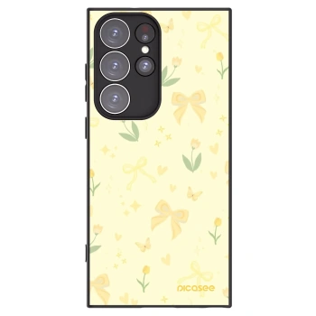 Picasee crna silikonska maskica za Samsung Galaxy S23 Ultra 5G - Honey Blossom