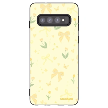 Picasee crna silikonska maskica za Samsung Galaxy S10 G973 - Honey Blossom